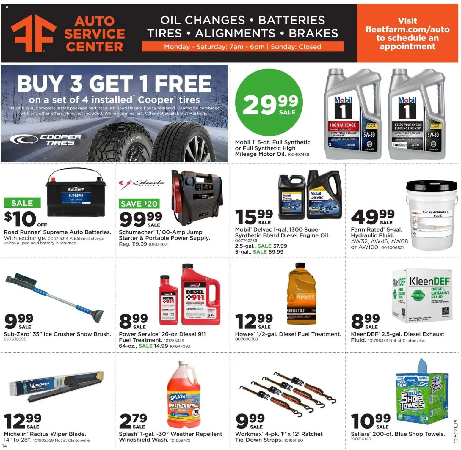 Mills Fleet Farm Weekly Ad - valid from 05.01.2026 | Page: 17 | Products: Battery, Ratchet, Oil, Wiper