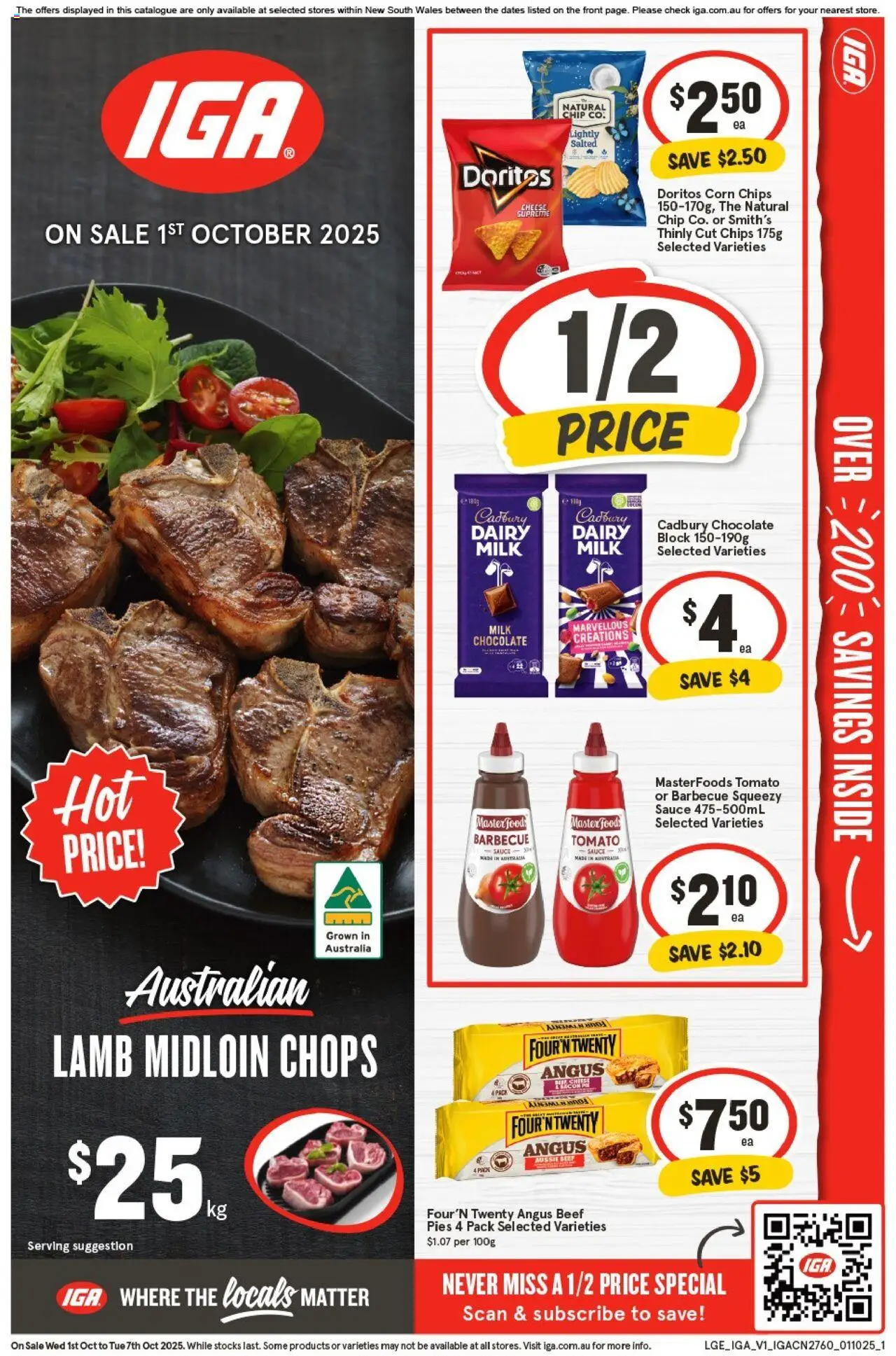 IGA catalogue - valid from 01.10.2025 | Page: 1 | Products: Mustard, Coca Cola, Ketchup, Lemon