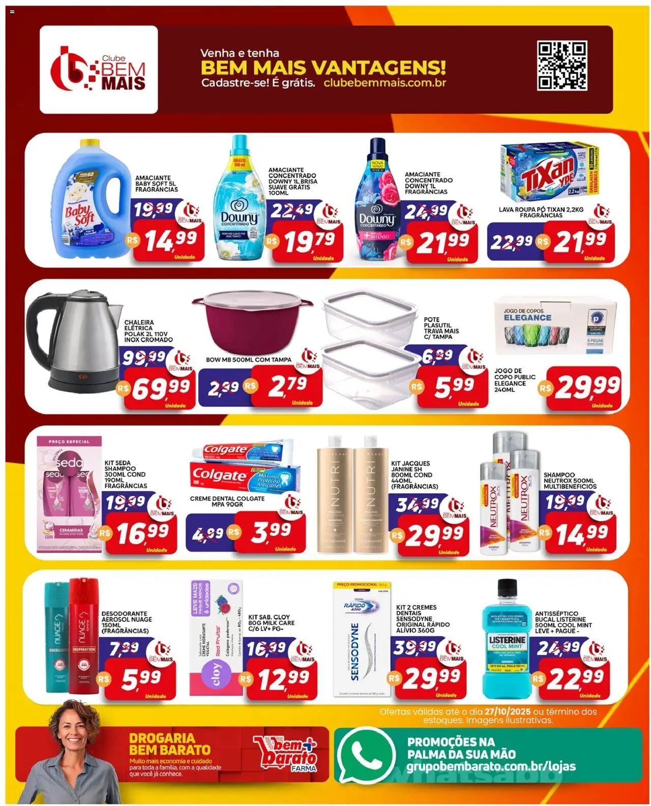 Supermercado Bem Barato Folheto - válido de 21.10.2025 | Página: 4 | Produtos: Shampoo, Copos, Creme dental, Amaciante