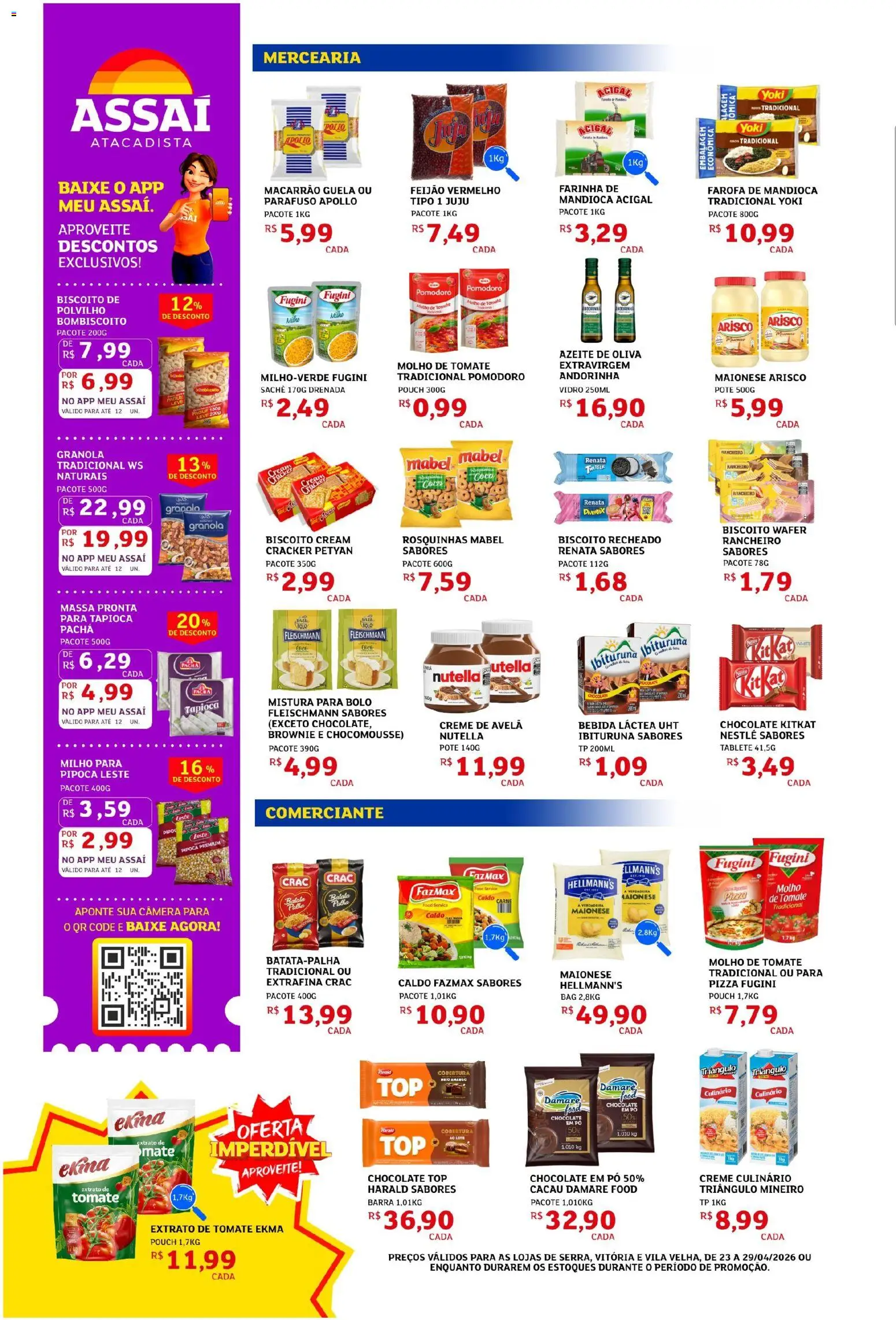 Assaí Atacadista Folheto - válido de 24.04.2026 | Página: 2 | Produtos: Biscoito, Pizza, Bolo, Biscoito recheado