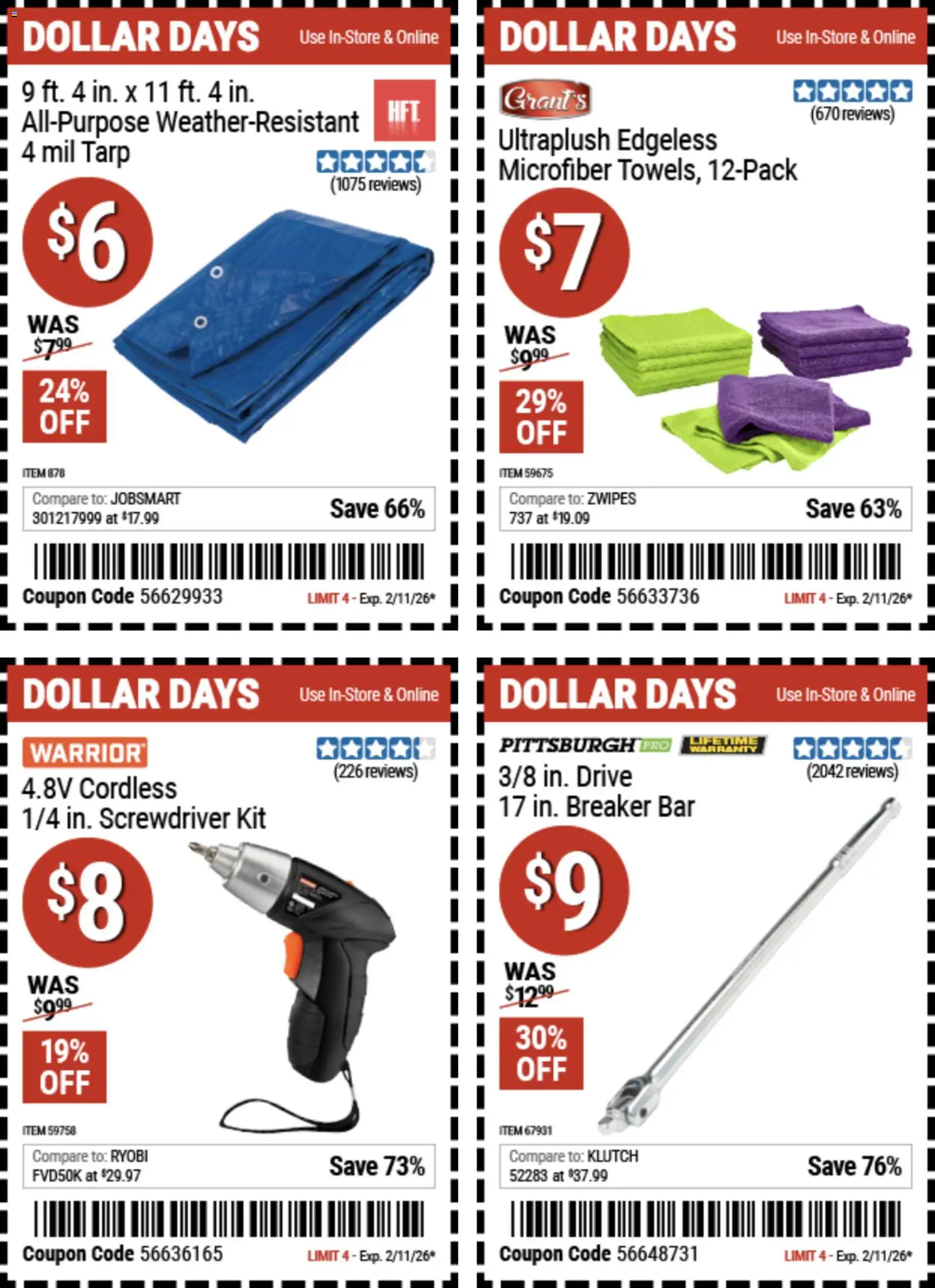 Harbor Freight Dollar Days - valid from 29.01.2026 | Page: 2 | Products: Screwdriver