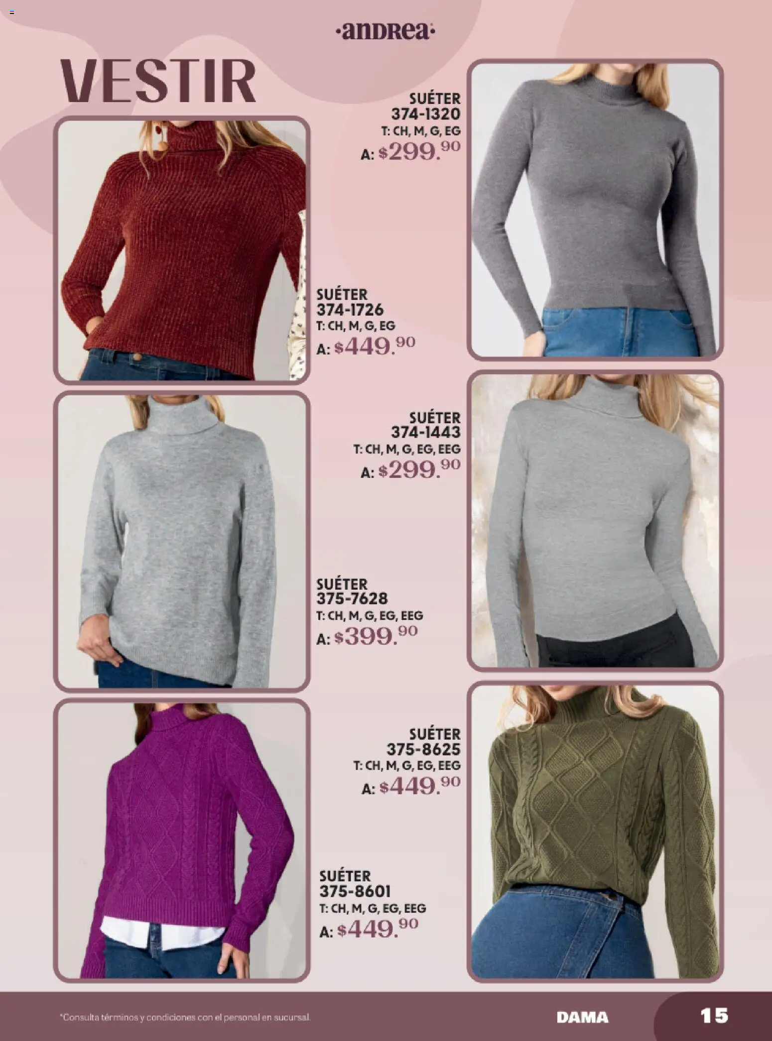Nuevas ofertas de Andrea válidas en toda la República Mexicana desde el 19.10.2025. ¡Encuentra las mejores ofertas en Andrea catálogo Lo Más Abrigador! | Página: 15 | Productos: Suéter