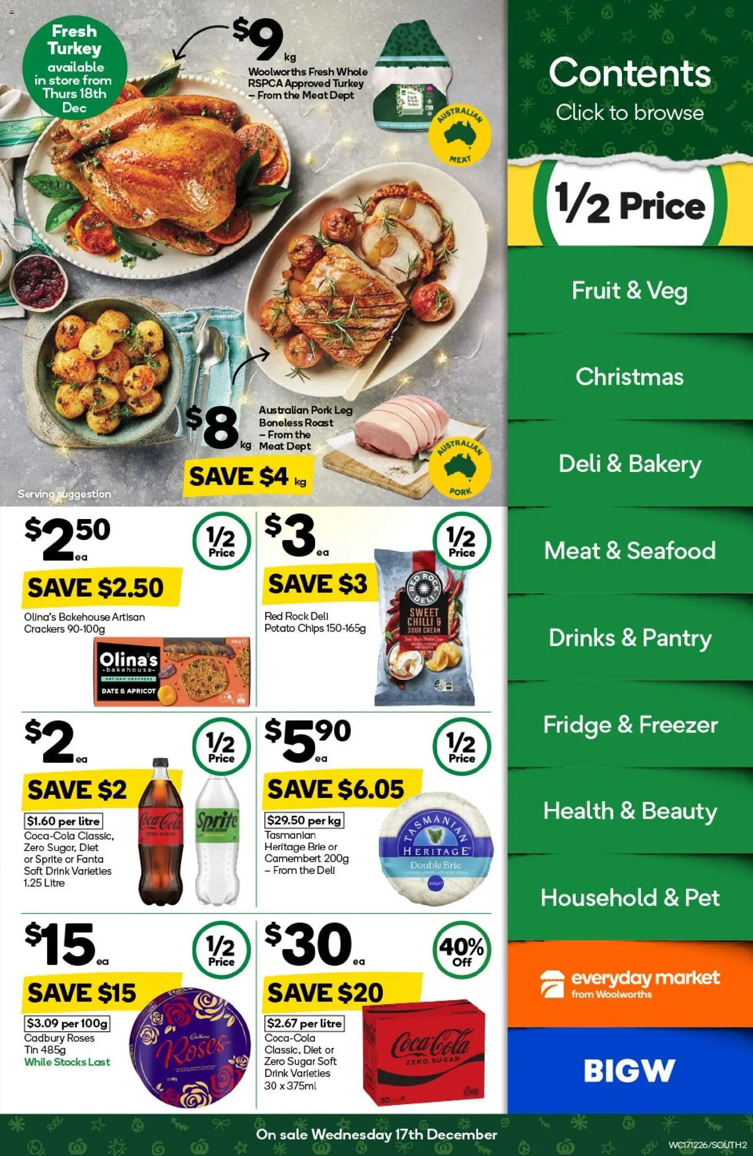 Woolworths catalogue - valid from 17.12.2025 | Page: 2 | Products: Meat, Coca Cola, Chips, Seafood
