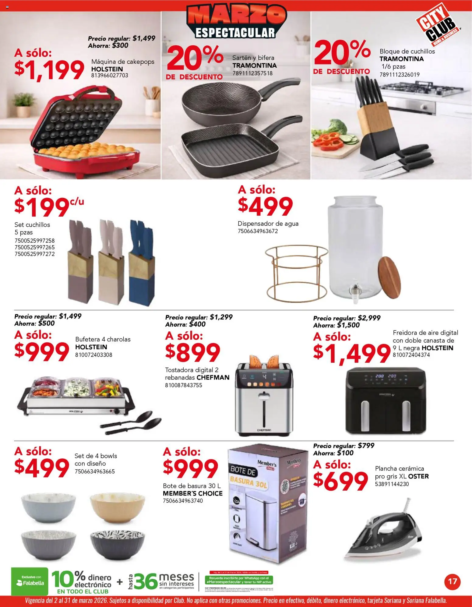 Nuevas ofertas de City Club válidas en toda la República Mexicana desde el 02.03.2026. ¡Encuentra las mejores ofertas en City Club catálogo! | Página: 17 | Productos: Tostadora, Agua, Freidora de aire, Sartén