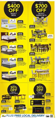 Preview of Leon's weekly flyer / circulaire from shop Leon's valid from 27.11.2025 | Page: 4 | Products: Tv, Bed, Chair, Coffee