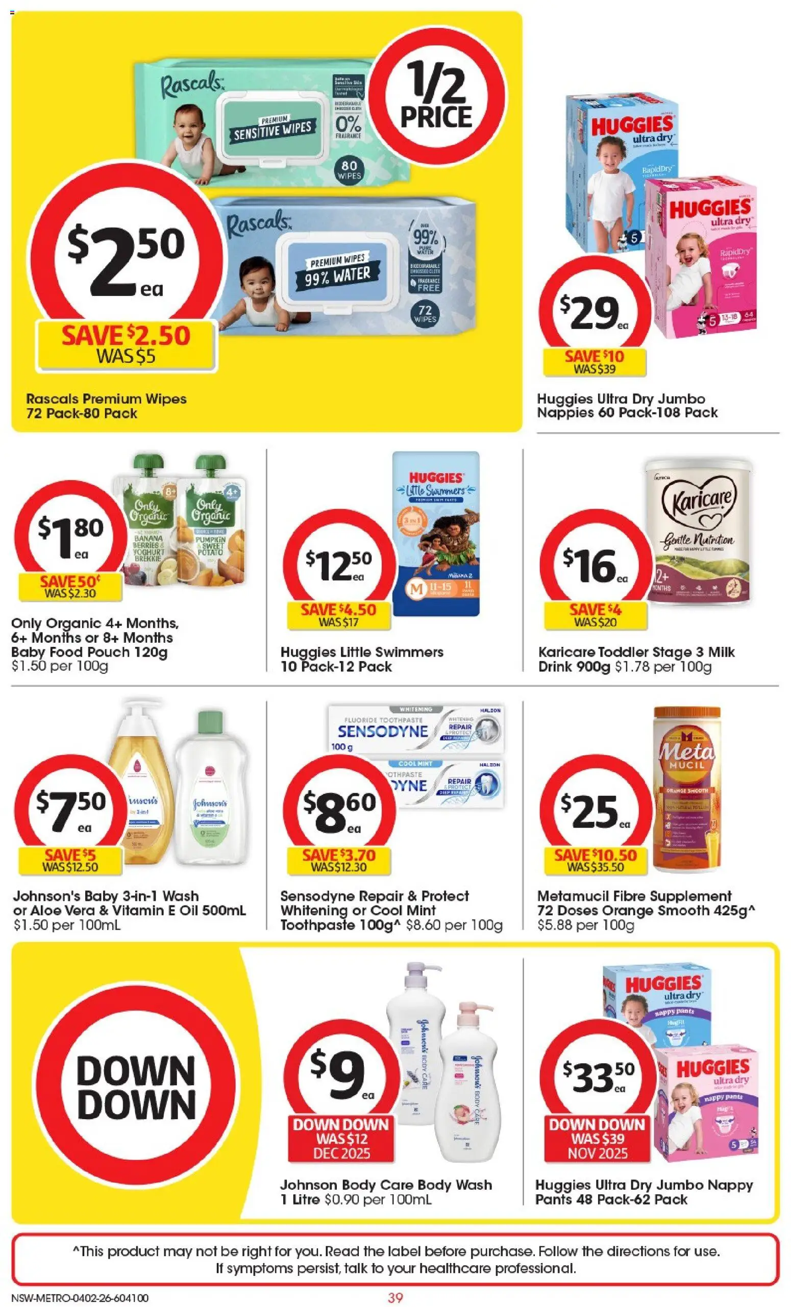 Coles catalogue - valid from 04.02.2026 | Page: 39 | Products: Milk, Yoghurt, Oil, Toothpaste
