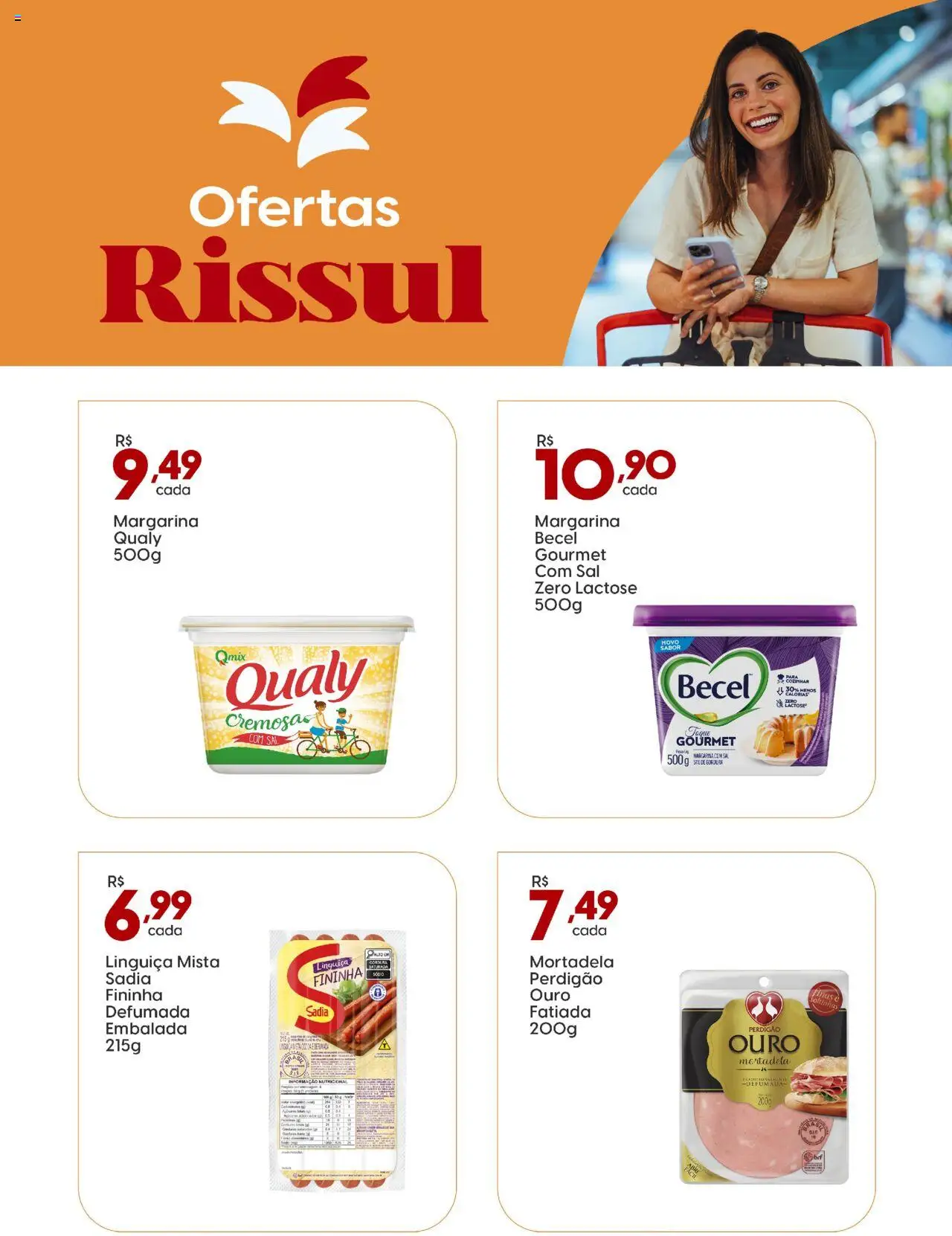Rissul Folheto - válido de 16.10.2025 | Página: 1 | Produtos: Linguiça, Mortadela, Sal, Margarina