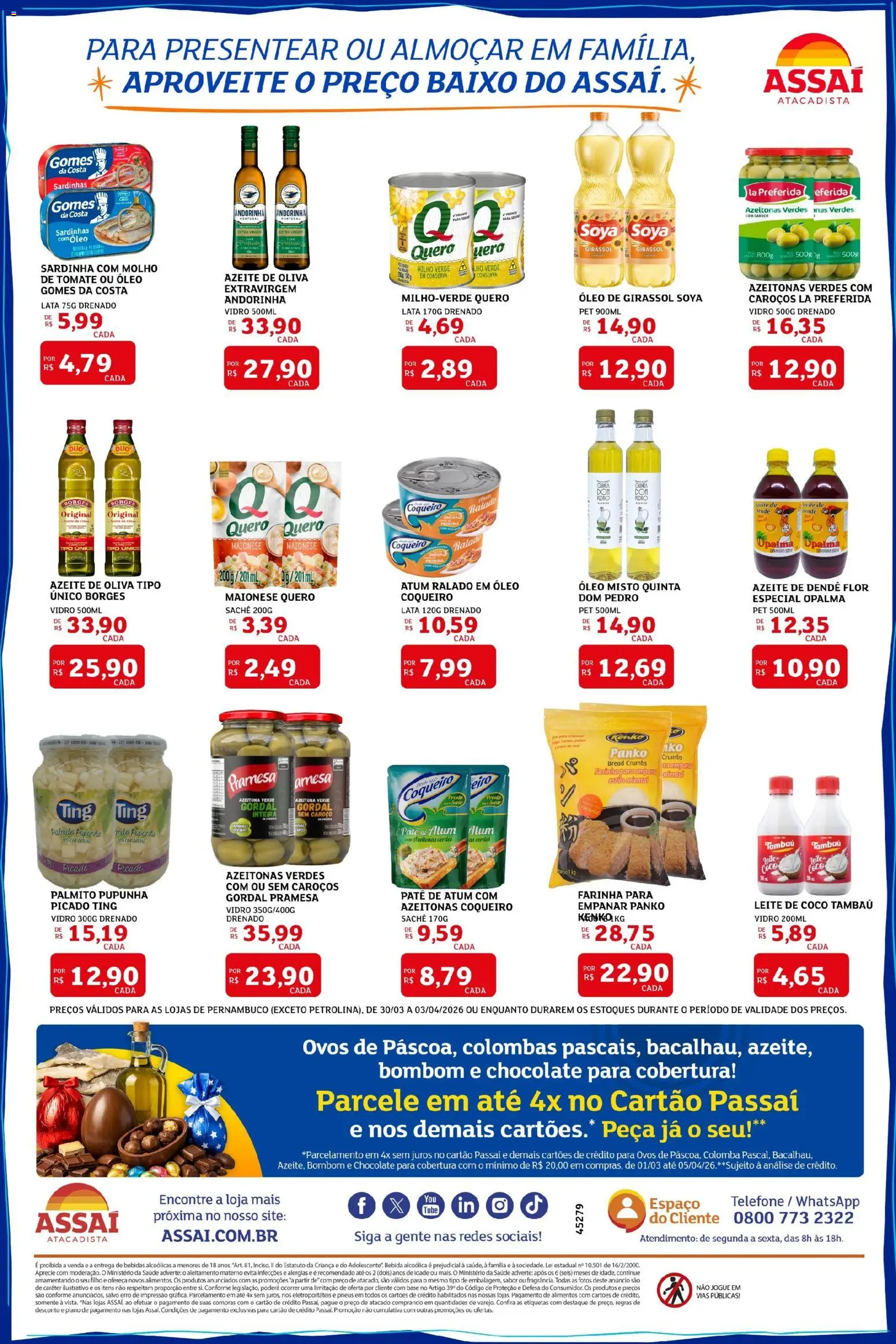 Assaí Atacadista Folheto - válido de 30.03.2026 | Página: 2 | Produtos: Coco, Ovos, Sardinha, Bombom