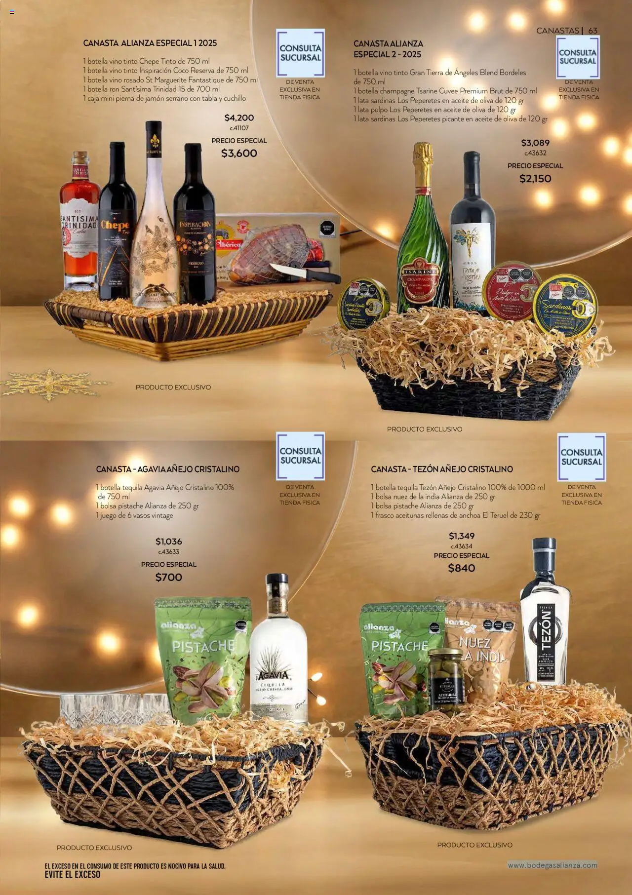 Nuevas ofertas de Bodegas Alianza válidas en toda la República Mexicana desde el 01.10.2025. ¡Encuentra las mejores ofertas en Bodegas Alianza - Catálogo Cava Morada! | Página: 65 | Productos: Champagne, Bolsa, Jamón, Tequila