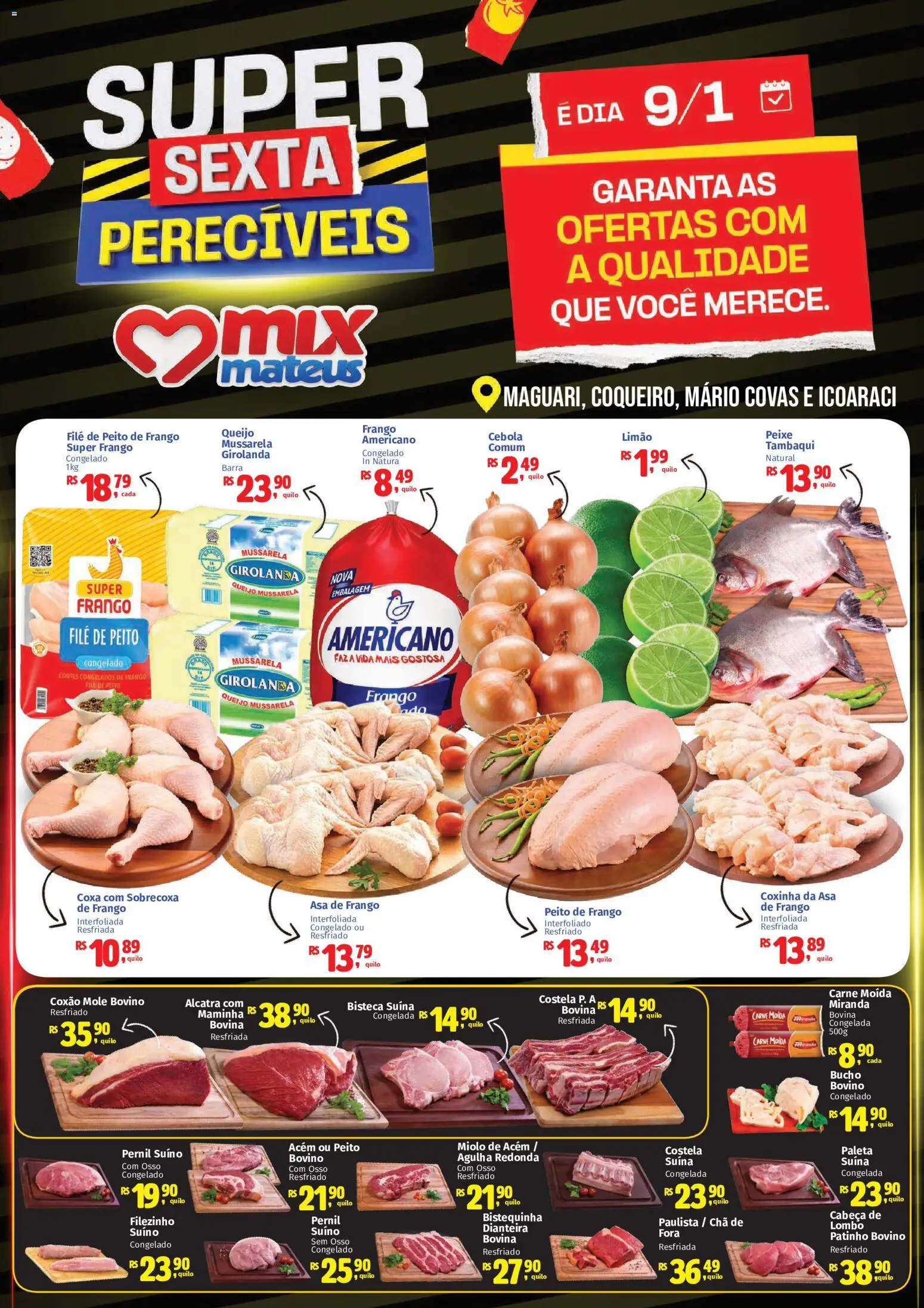 Mateus Folheto - válido de 09.01.2026 | Página: 1 | Produtos: Alcatra, Pernil, Queijo, Frango