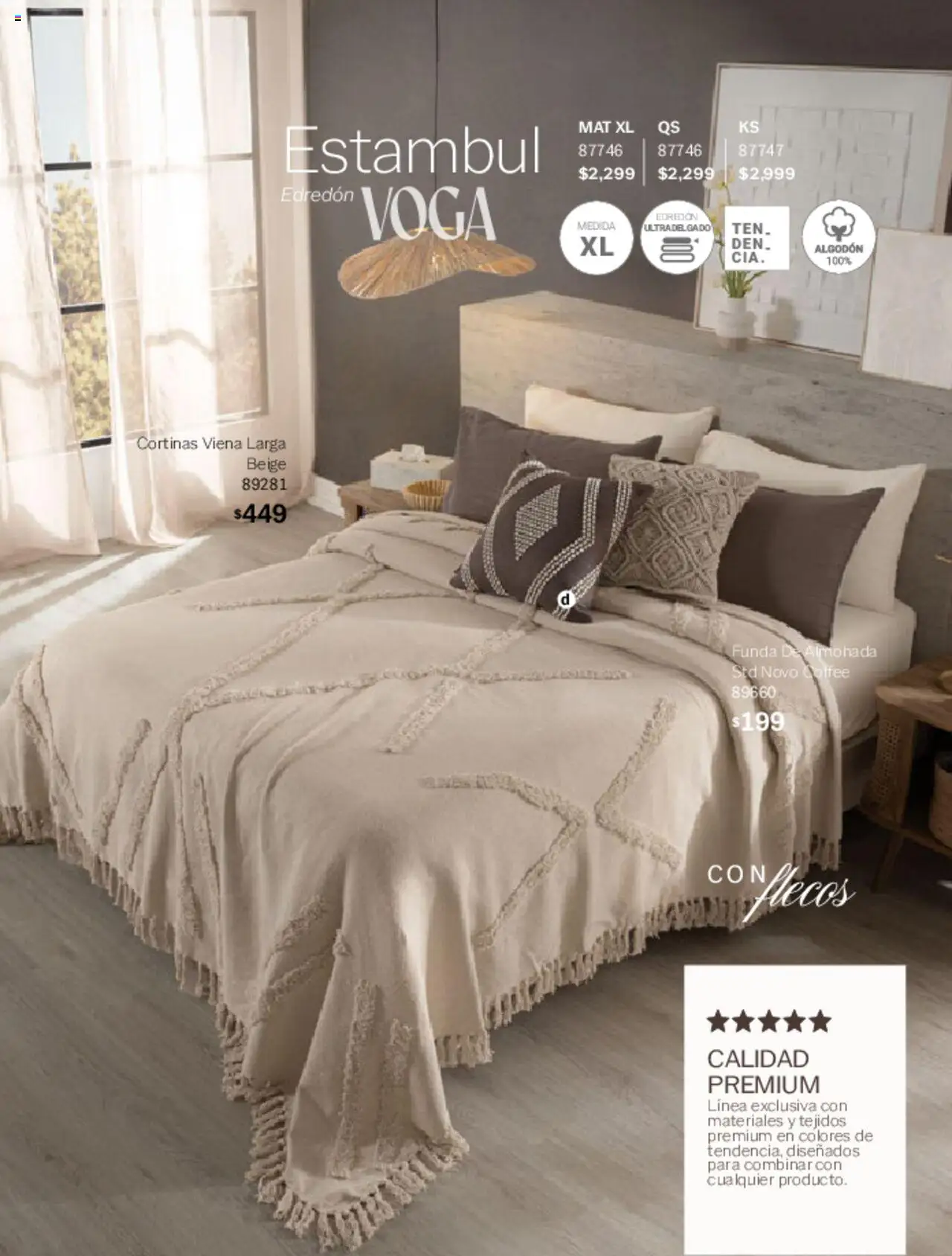 Nuevas ofertas de Vianney válidas en toda la República Mexicana desde el 07.03.2025. ¡Encuentra las mejores ofertas en Vianney catálogo Primavera! | Página: 79 | Productos: Algodón, Funda de almohada, Almohada, Cortinas