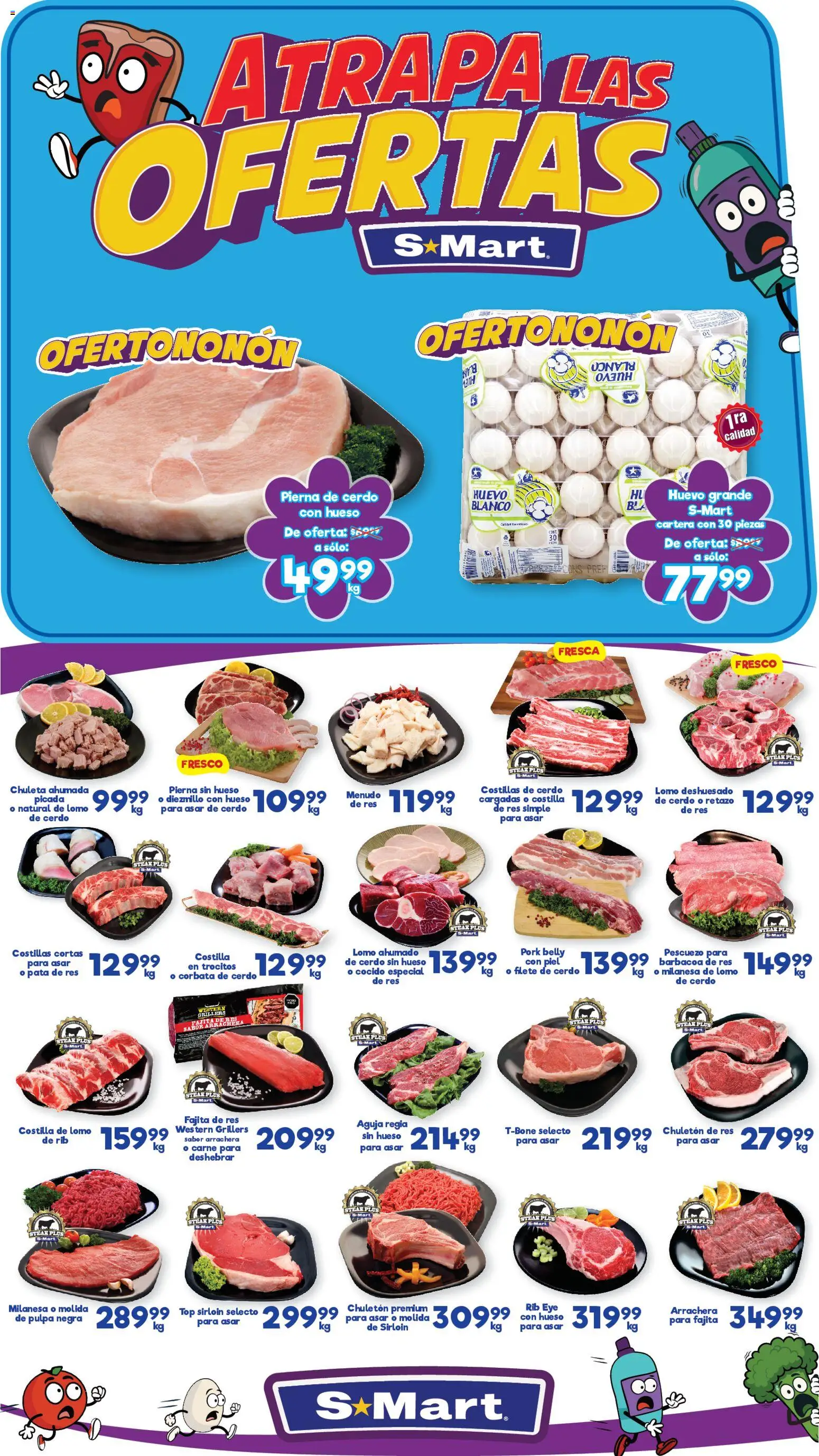 Nuevas ofertas de S-Mart válidas en toda la República Mexicana desde el 23.01.2026. ¡Encuentra las mejores ofertas en S-Mart folleto Ofertas de Feria Monterrey! | Página: 1 | Productos: Milanesa, Huevo, Cerdo, Corbata