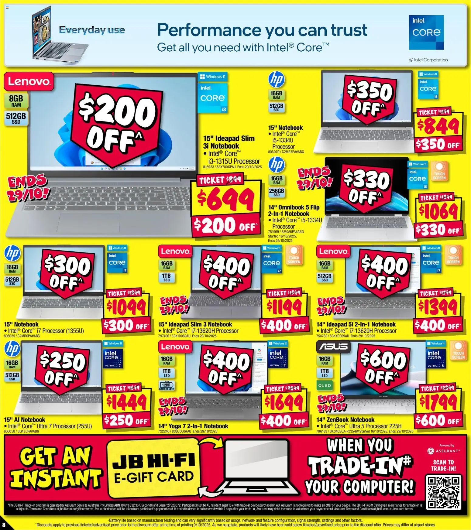 JB Hi-Fi catalogue - valid from 23.10.2025 | Page: 8 | Products: Battery, Device, Notebook, Computer