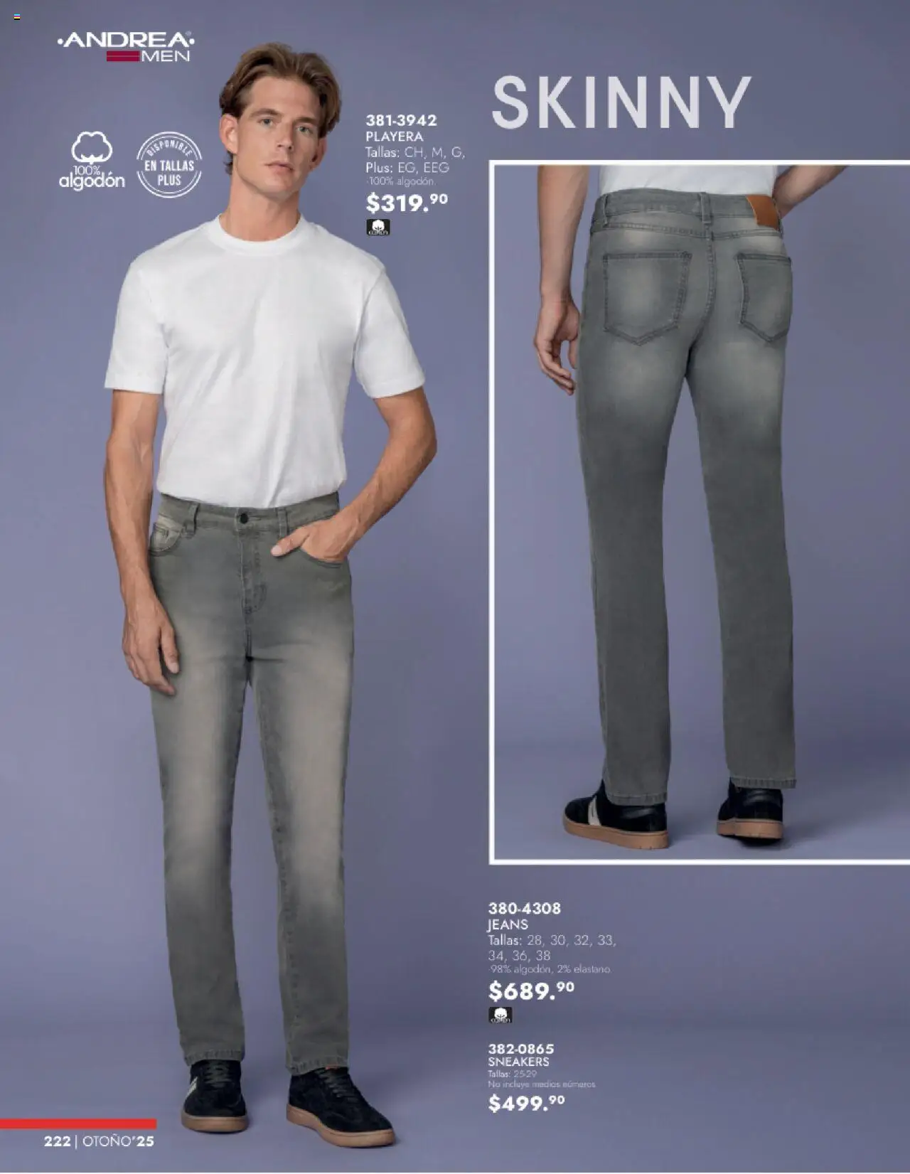 Nuevas ofertas de Andrea válidas en toda la República Mexicana desde el 24.08.2025. ¡Encuentra las mejores ofertas en Andrea - Catálogo Vestir Caballero! | Página: 60 | Productos: Algodón, Playera