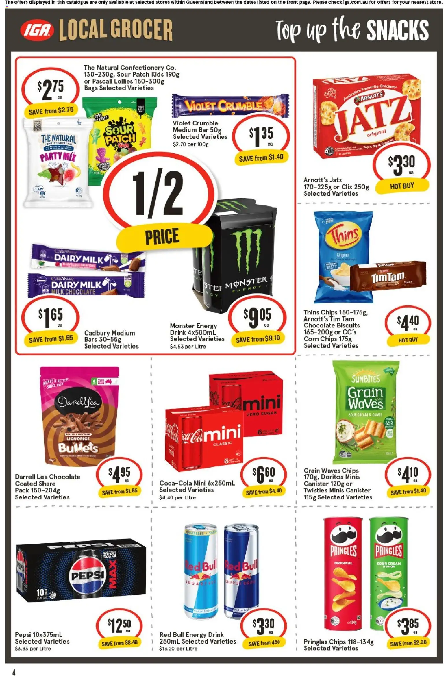 IGA catalogue - valid from 18.02.2026 | Page: 4 | Products: Milk, Lollies, Pepsi, Sugar