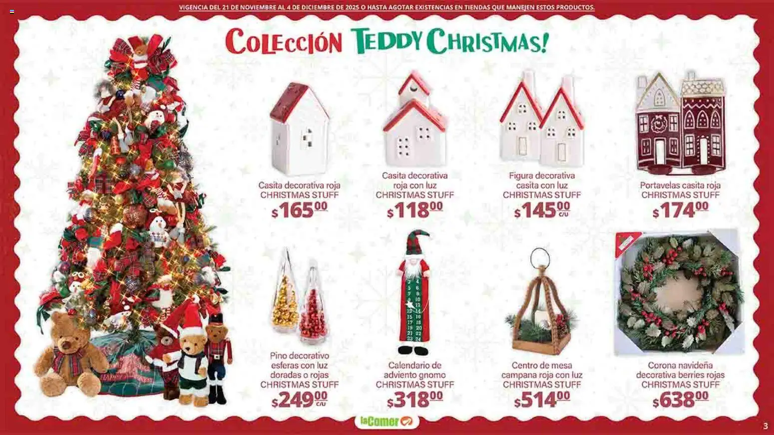 Nuevas ofertas de La Comer válidas en toda la República Mexicana desde el 21.11.2025. ¡Encuentra las mejores ofertas en La Comer folleto Felices Fiestas! | Página: 3 | Productos: Mesa, Campana