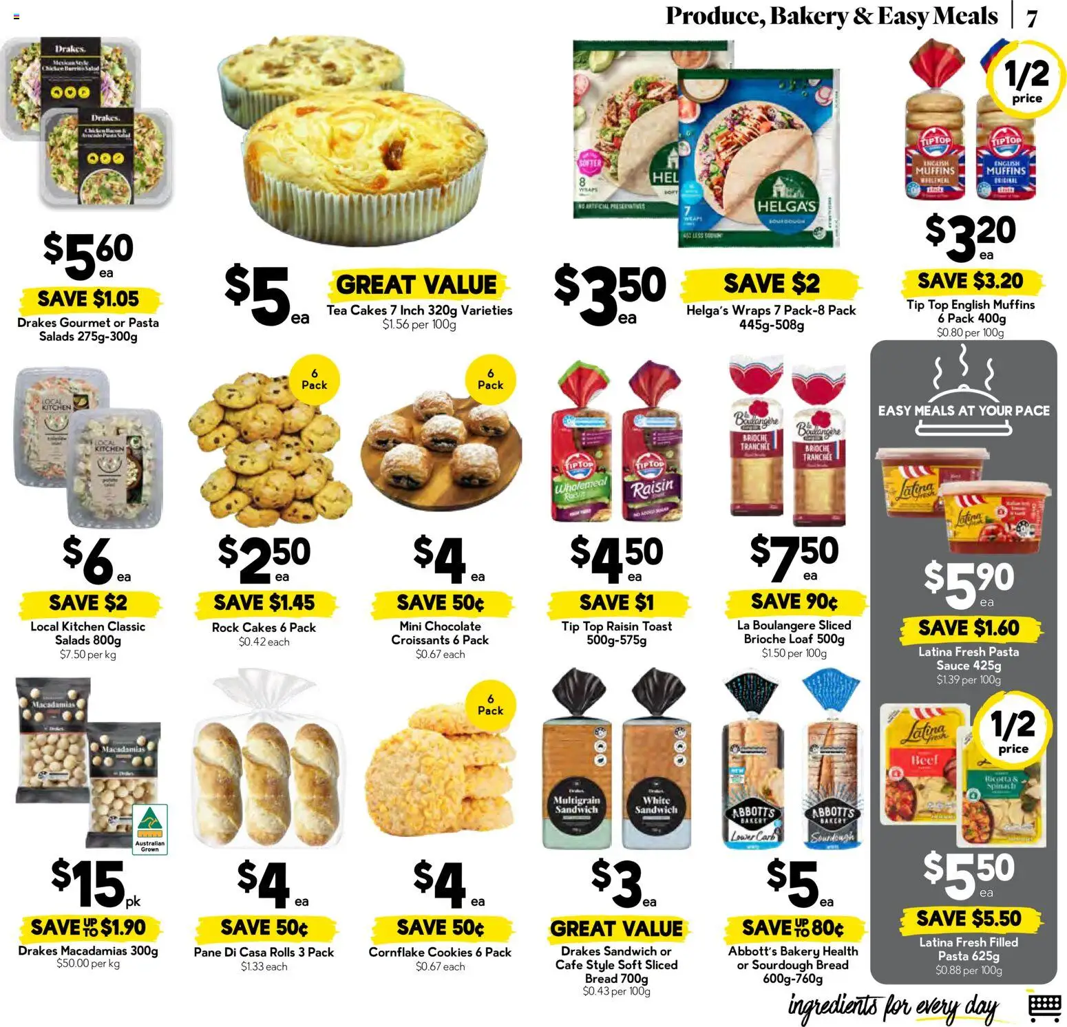 Drakes catalogue - valid from 04.03.2026 | Page: 7 | Products: Muffins, Pasta, Sauce, Bakery
