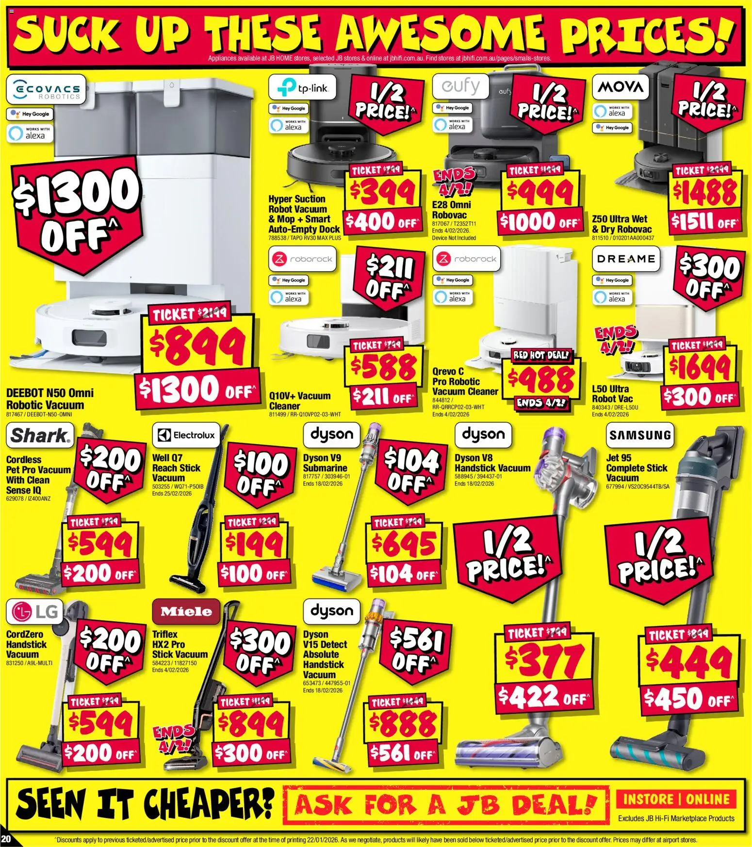 JB Hi-Fi catalogue - valid from 29.01.2026 | Page: 20 | Products: Mop, Device, Vacuum cleaner, Robot