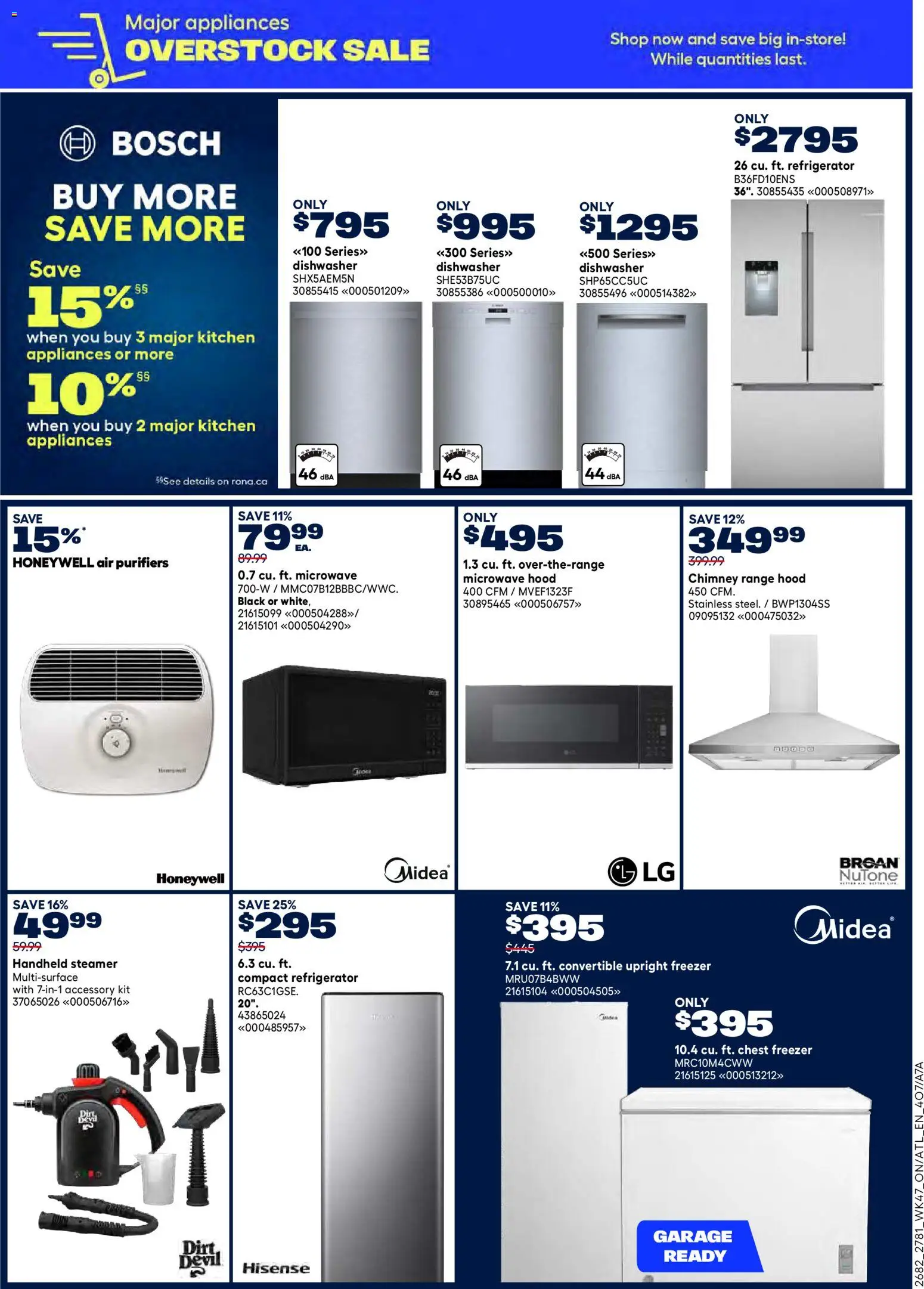 Rona flyer valid from 18.12.2025 | Page: 10 | Products: Refrigerator, Freezer, Dishwasher, Range hood