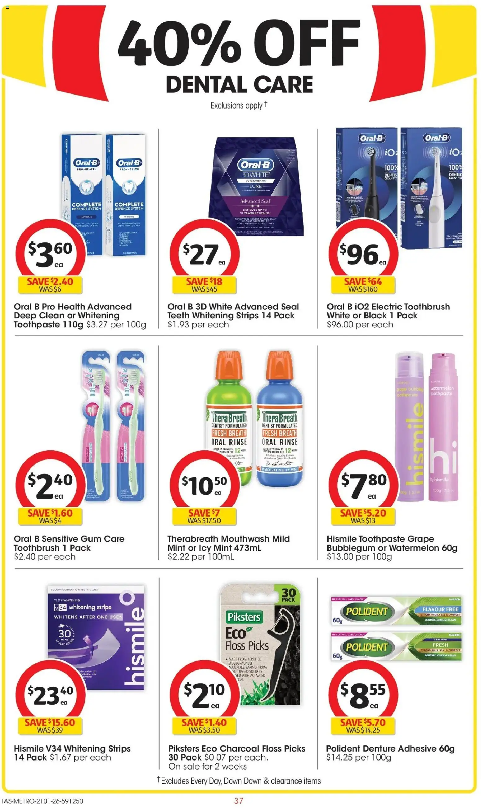 Coles catalogue - valid from 21.01.2026 | Page: 37 | Products: Toothpaste, Mouthwash, Watermelon, Electric toothbrush