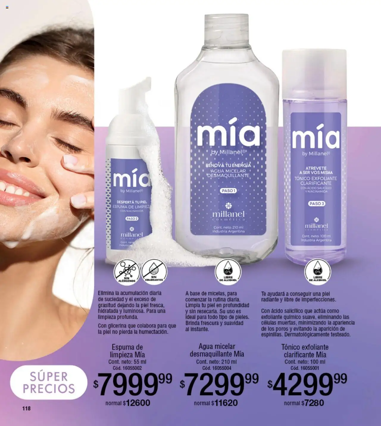 Millanel catálogo │ válido desde el 18.08.2025 | Página: 118 | Productos: Desmaquillante, Agua, Té, Radiante