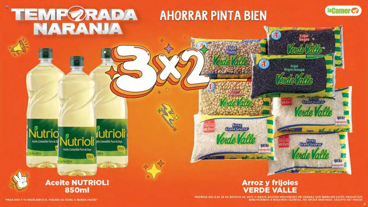 Nuevas ofertas de La Comer válidas en toda la República Mexicana desde el 06.08.2025. ¡Encuentra las mejores ofertas en La Comer - Folleto! | Página: 2 | Productos: Aceite, Arroz, Té
