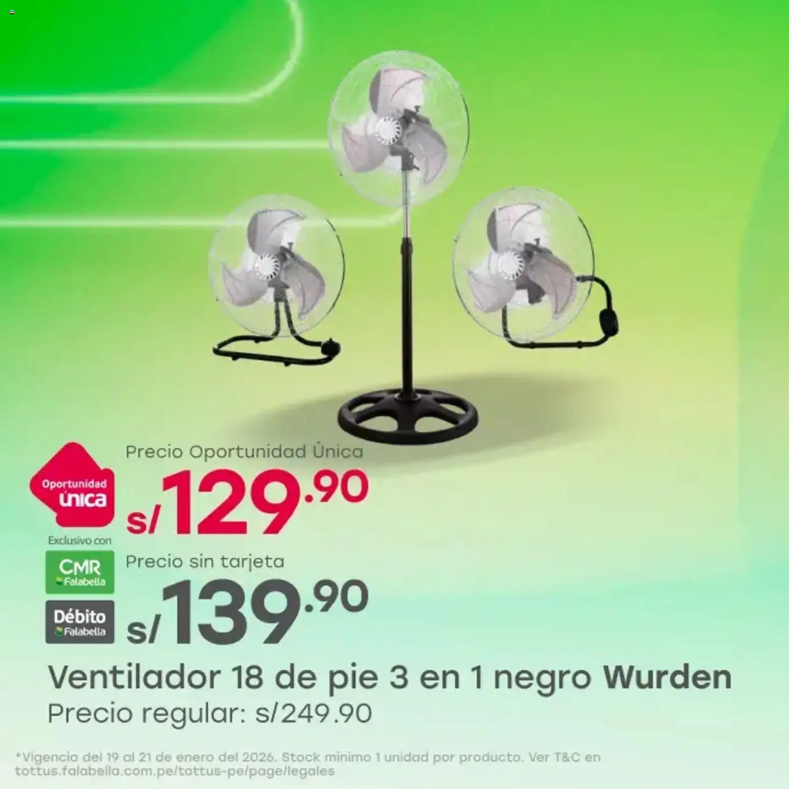 Catálogo Tottus válido desde 19.01.2026 | Página: 1 | Productos: Ventilador