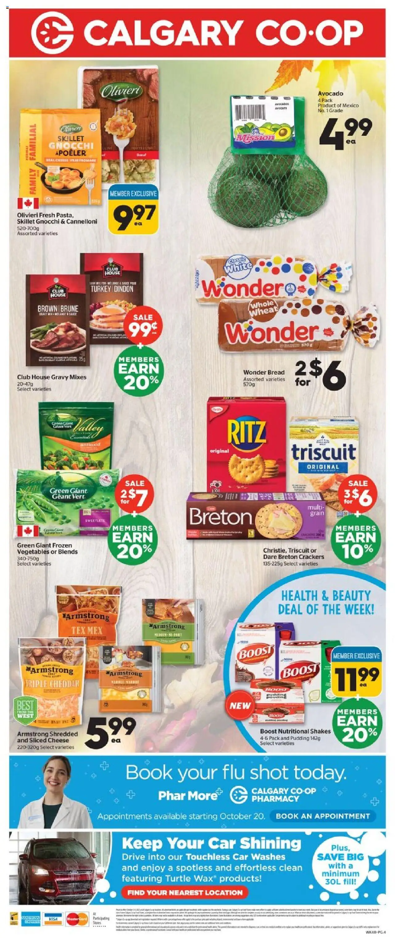 Calgary Co-op flyer valid from 02.10.2025 | Page: 5 | Products: Turkey, Cheese, Bread
