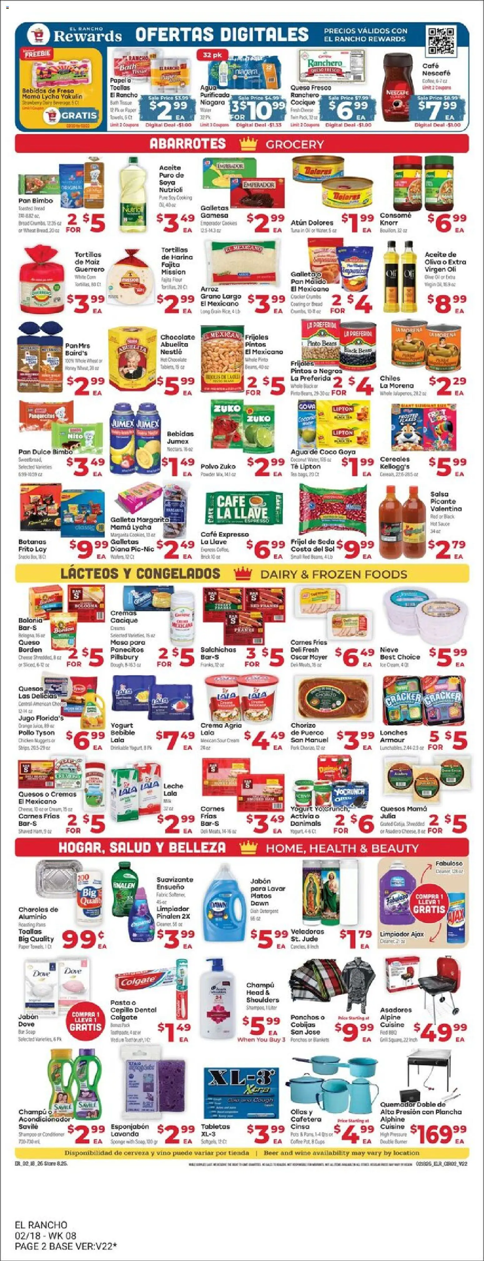 El Rancho Weekly Ad - valid from 18.02.2026 | Page: 2 | Products: Yogurt, Chocolate, Soap, Pork
