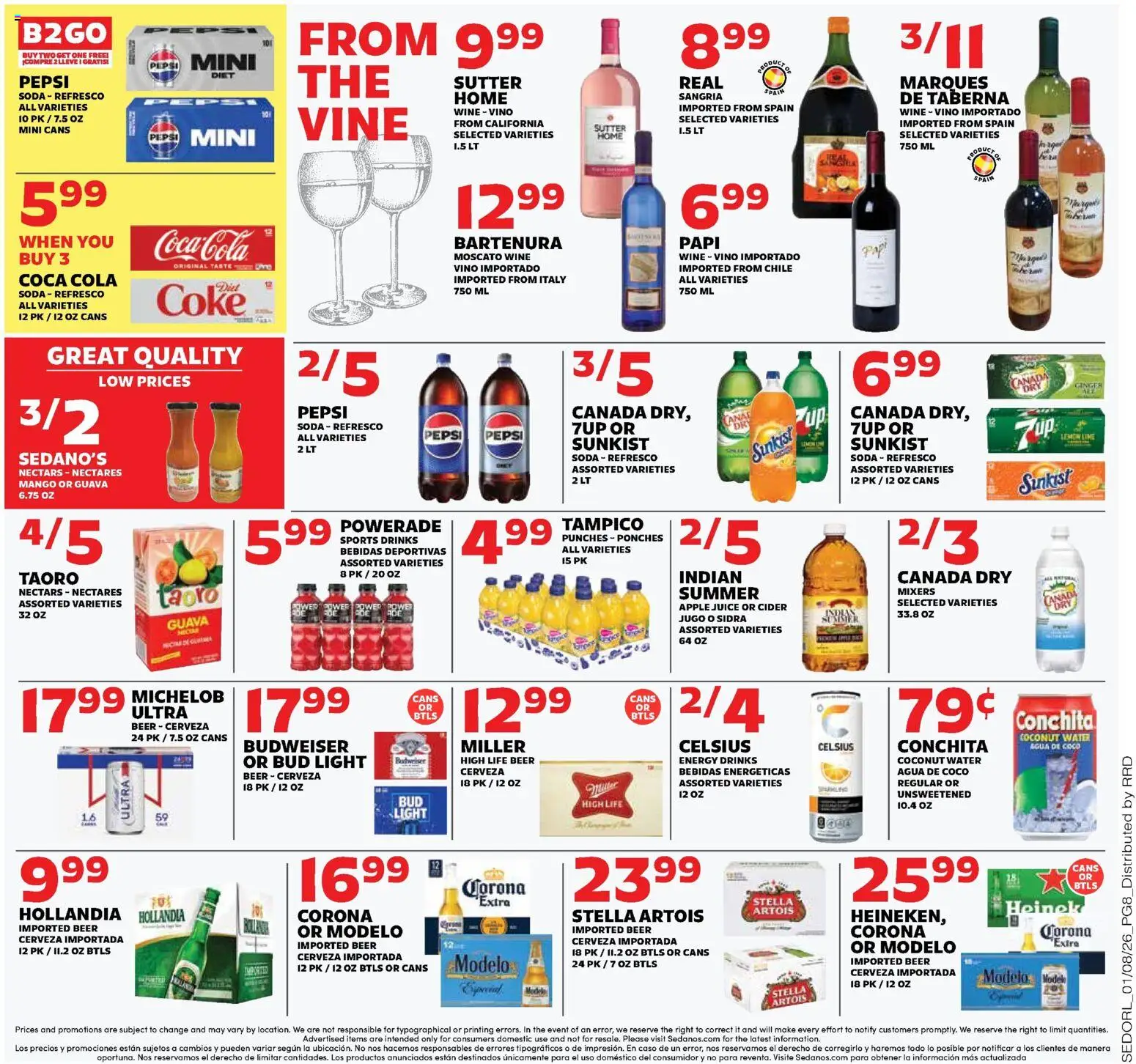Sedano's Weekly Ad - valid from 07.01.2026 | Page: 8 | Products: Ginger, Wine, Bow, Lime