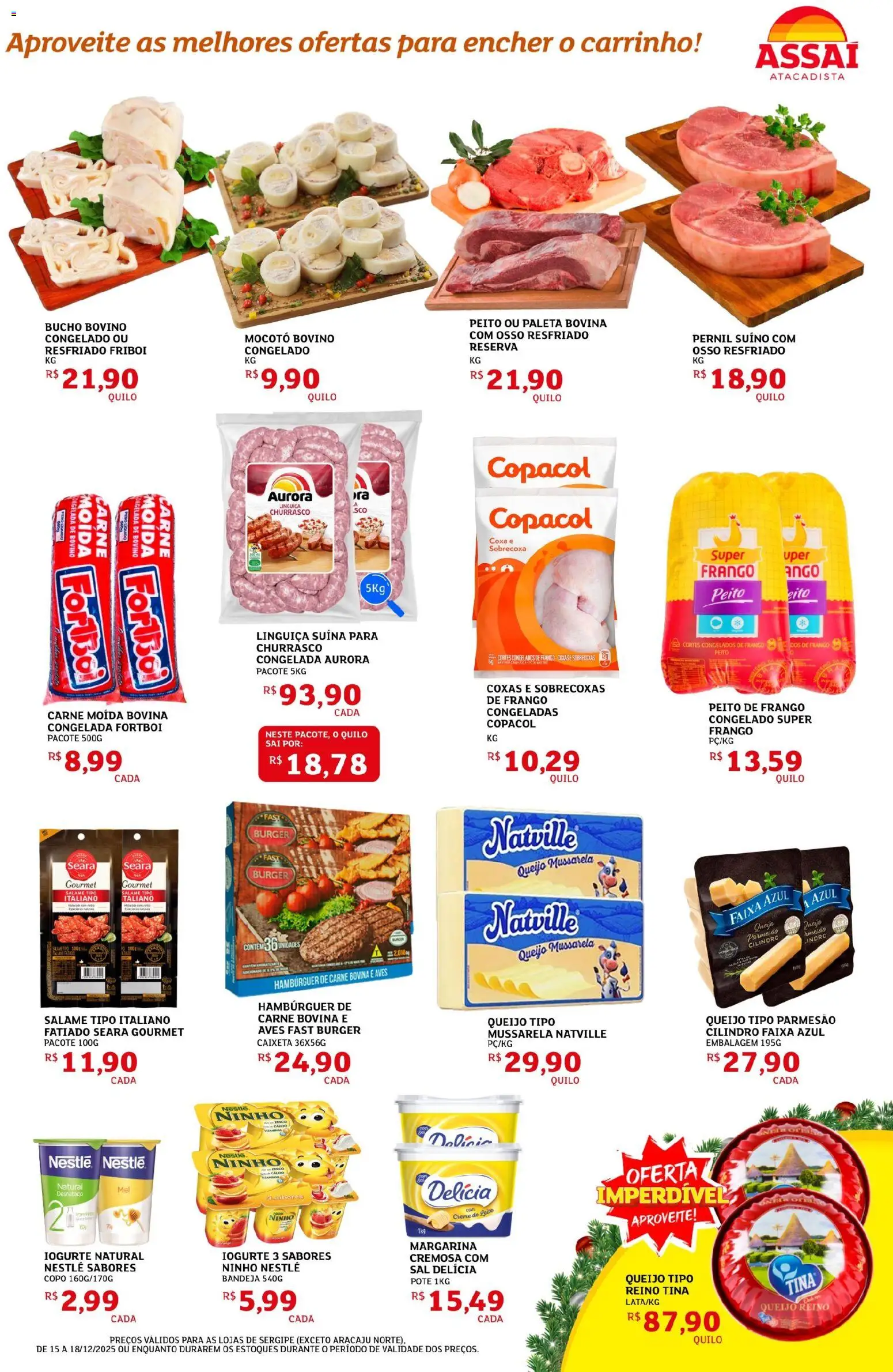 Assaí Atacadista Folheto - válido de 15.12.2025 | Página: 3 | Produtos: Queijo, Carrinho, Cálcio, Frango