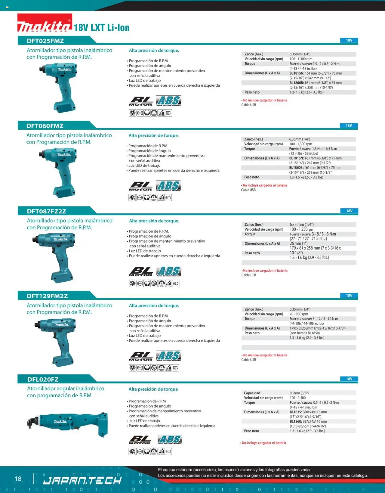 Nuevas ofertas de Makita válidas en toda la República Mexicana desde el 07.10.2024. ¡Encuentra las mejores ofertas en Makita catálogo Líneas de Ensamble! | Página: 18 | Productos: Usb, Cargador, Cable, Batería