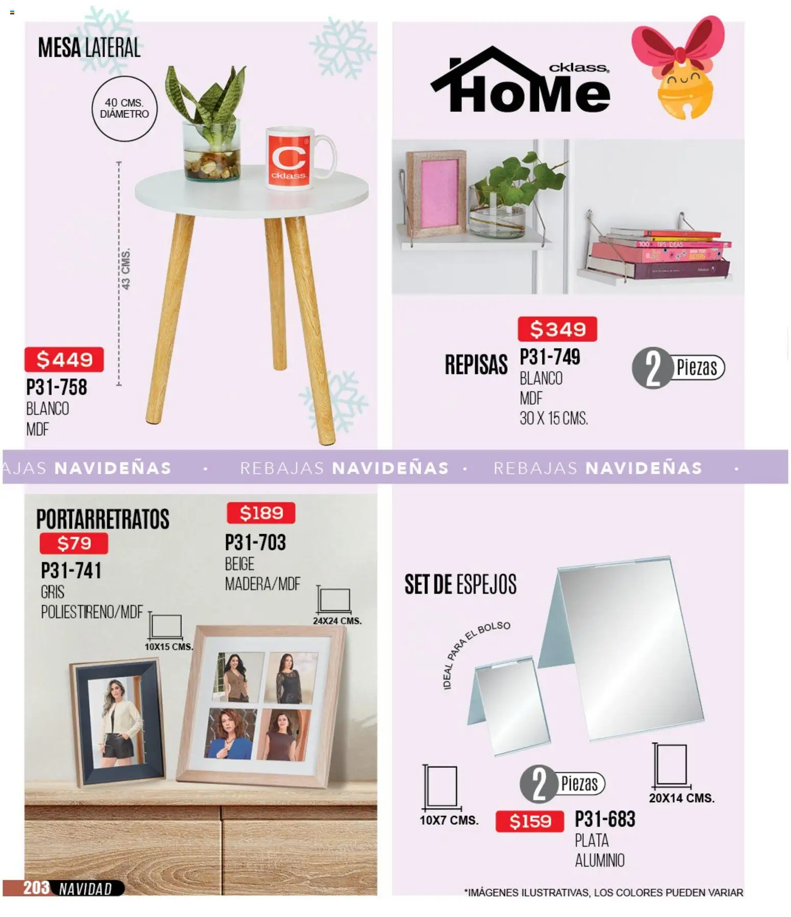Nuevas ofertas de Cklass válidas en toda la República Mexicana desde el 30.11.2025. ¡Encuentra las mejores ofertas en Cklass catálogo Rebajas Navideñas Ropa! | Página: 204 | Productos: Mesa