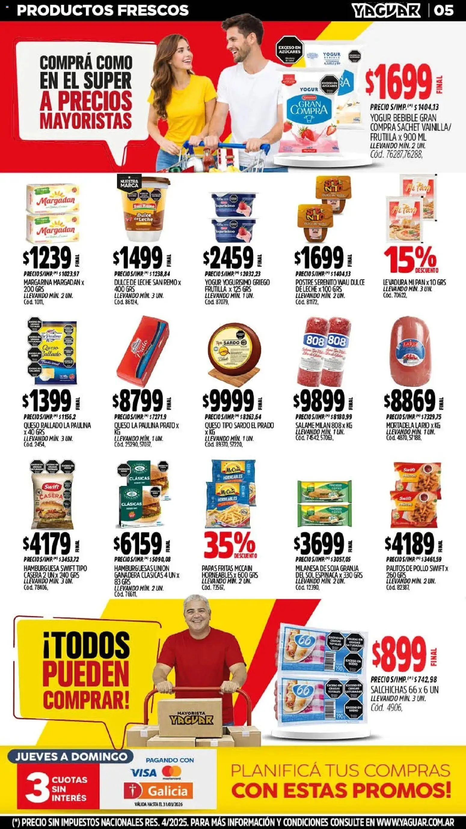 Yaguar - Oferta Semanal Jujuy │ válido desde el 02.03.2026 | Página: 5 | Productos: Frutilla, Mortadela, Queso, Espinaca