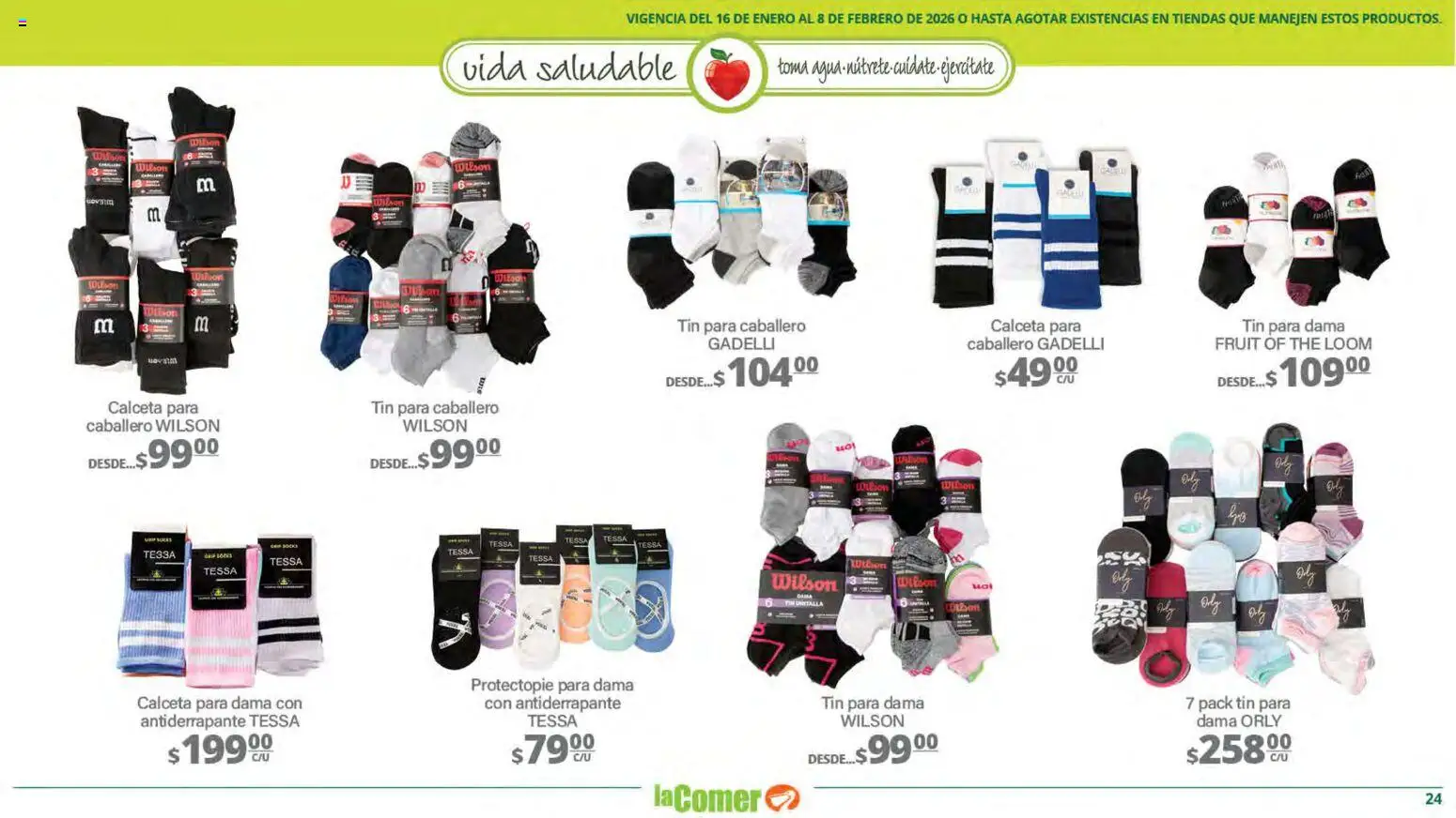 Nuevas ofertas de La Comer válidas en toda la República Mexicana desde el 16.01.2026. ¡Encuentra las mejores ofertas en La Comer folleto Vida Saludable! | Página: 24 | Productos: Agua
