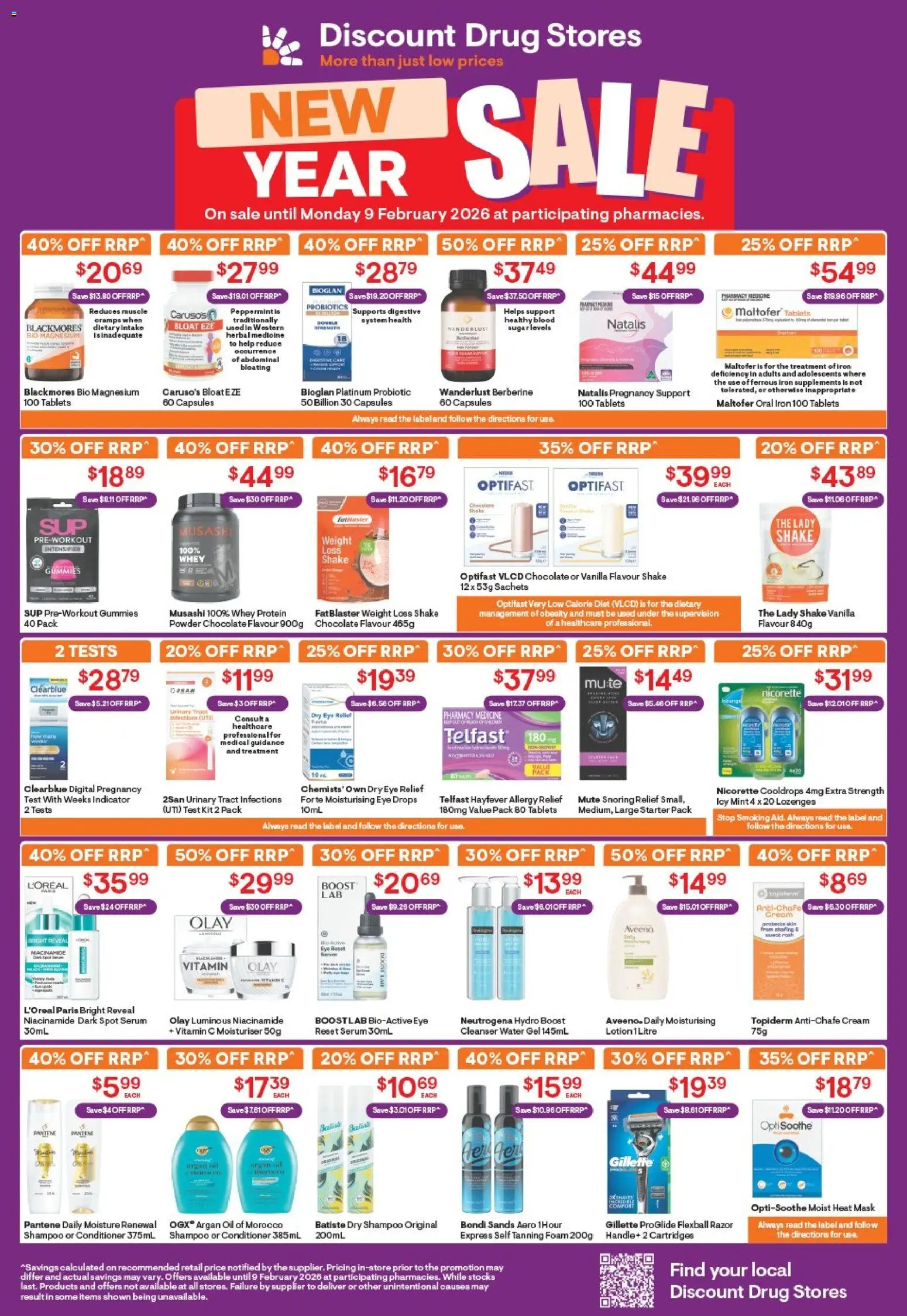 Discount Drug Stores catalogue - valid from 08.01.2026 | Page: 1 | Products: Shampoo, Oil, Chocolate, Digital