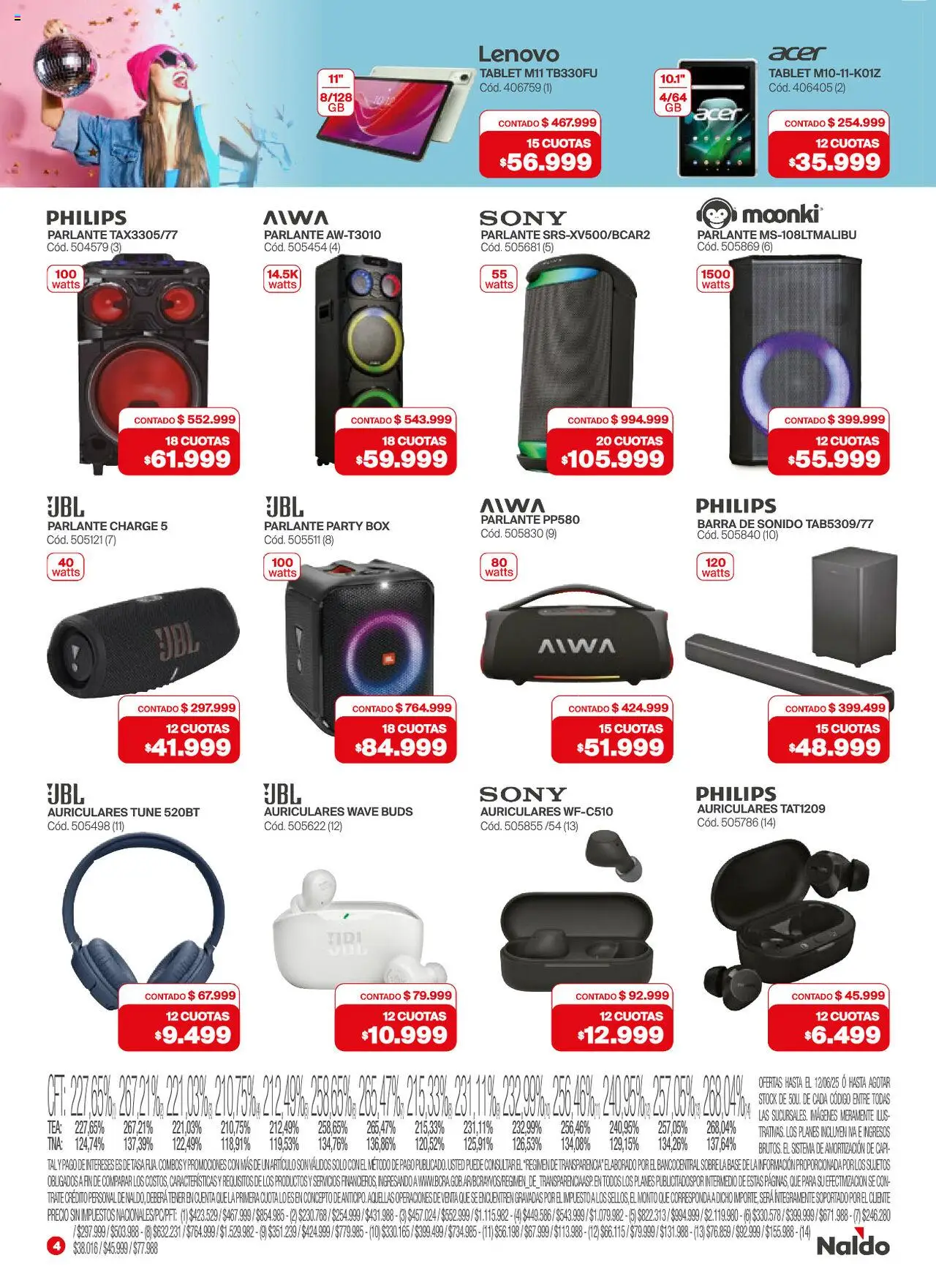 Naldo catálogo │ válido desde el 02.06.2025 | Página: 4 | Productos: Auriculares, Tablet, Parlante