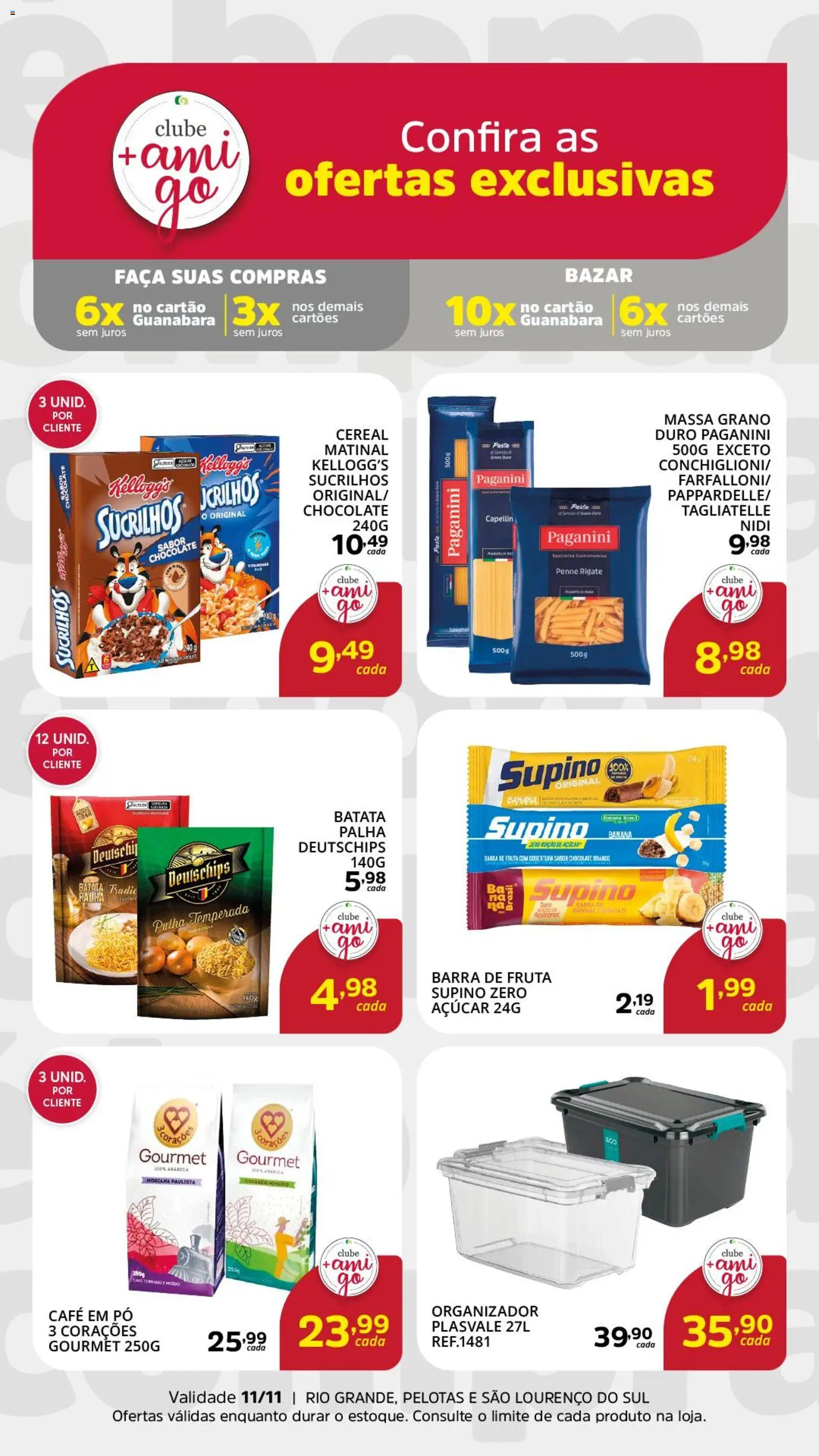 Supermercado Guanabara Folheto - válido de 05.11.2025 | Página: 1 | Produtos: Organizador, Massa, Batata palha, Açúcar