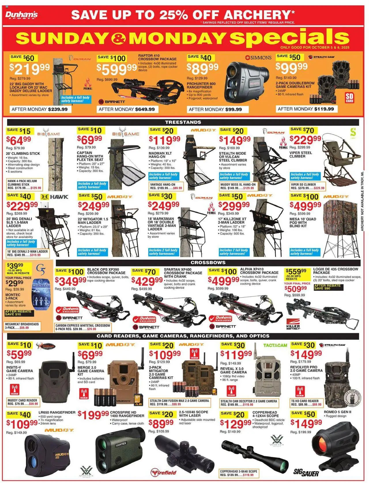Dunham's Sports Weekly Ad - valid from 04.10.2025 | Page: 4 | Products: Fusion, Bolts, Rangefinder, Crossbow