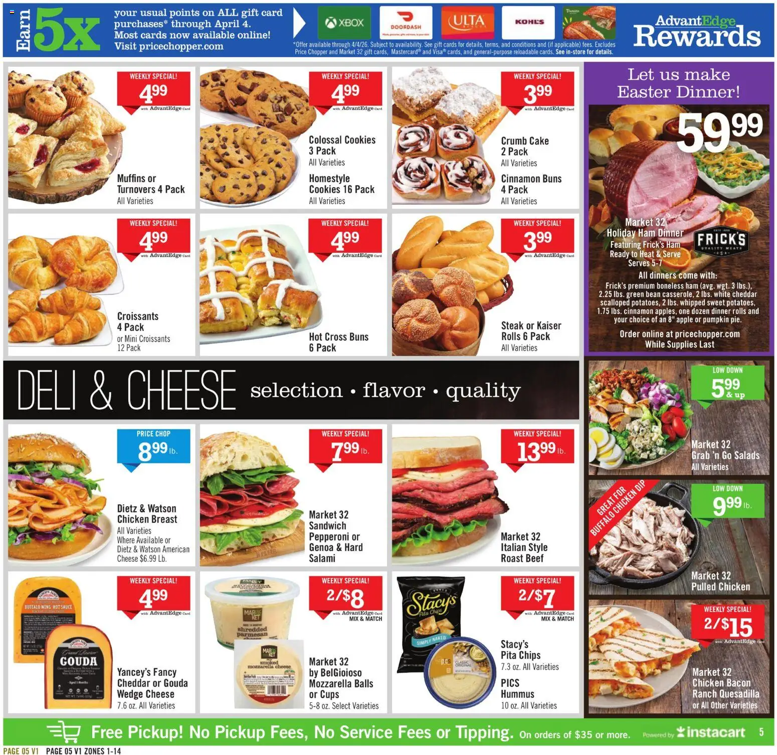 Price Chopper - Weekly Flyer - valid from 22.03.2026 | Page: 5 | Products: Cheese, Sauce, Croissants, Pumpkin