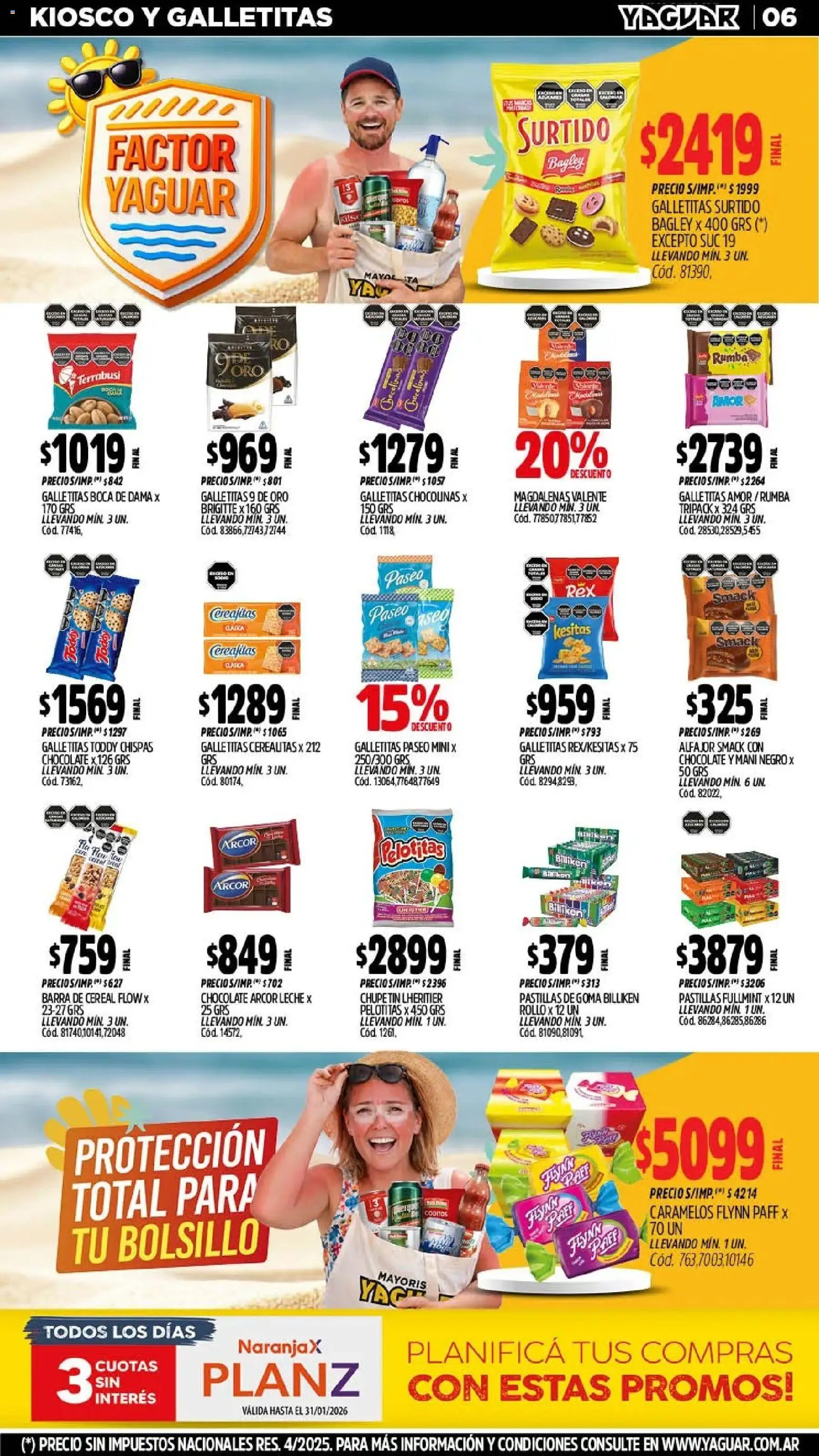 Yaguar - Oferta Semanal Chaco │ válido desde el 26.01.2026 | Página: 6 | Productos: Galletitas, Mani, Chocolate, Alfajor