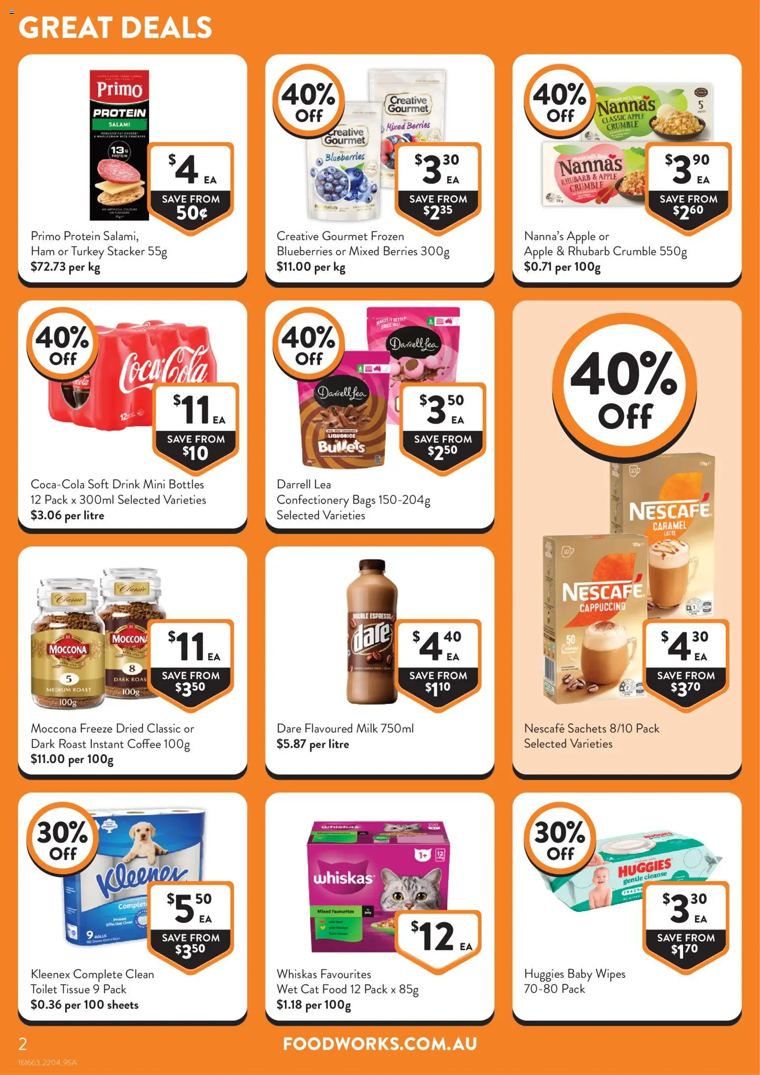 Foodworks catalogue - valid from 22.04.2026 | Page: 2 | Products: Toilet, Milk, Salami, Ham