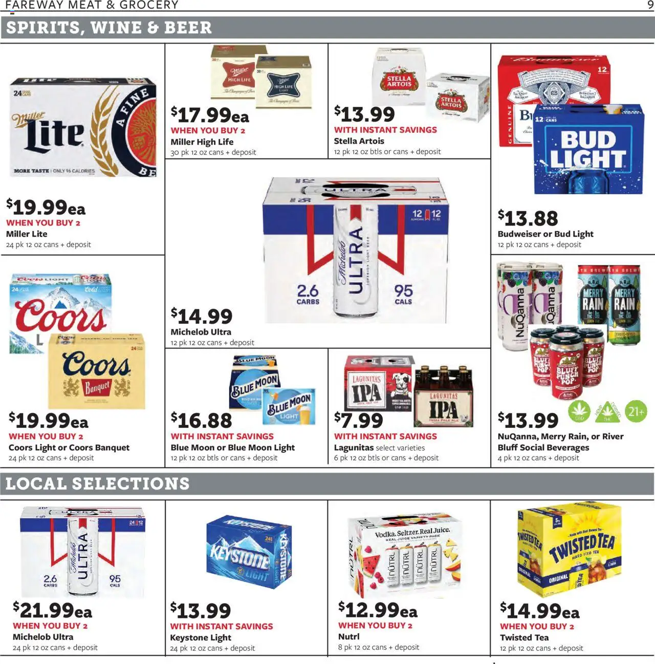 Fareway Weekly Ad - valid from 18.08.2025 | Page: 9 | Products: Wine, Beer, Tea