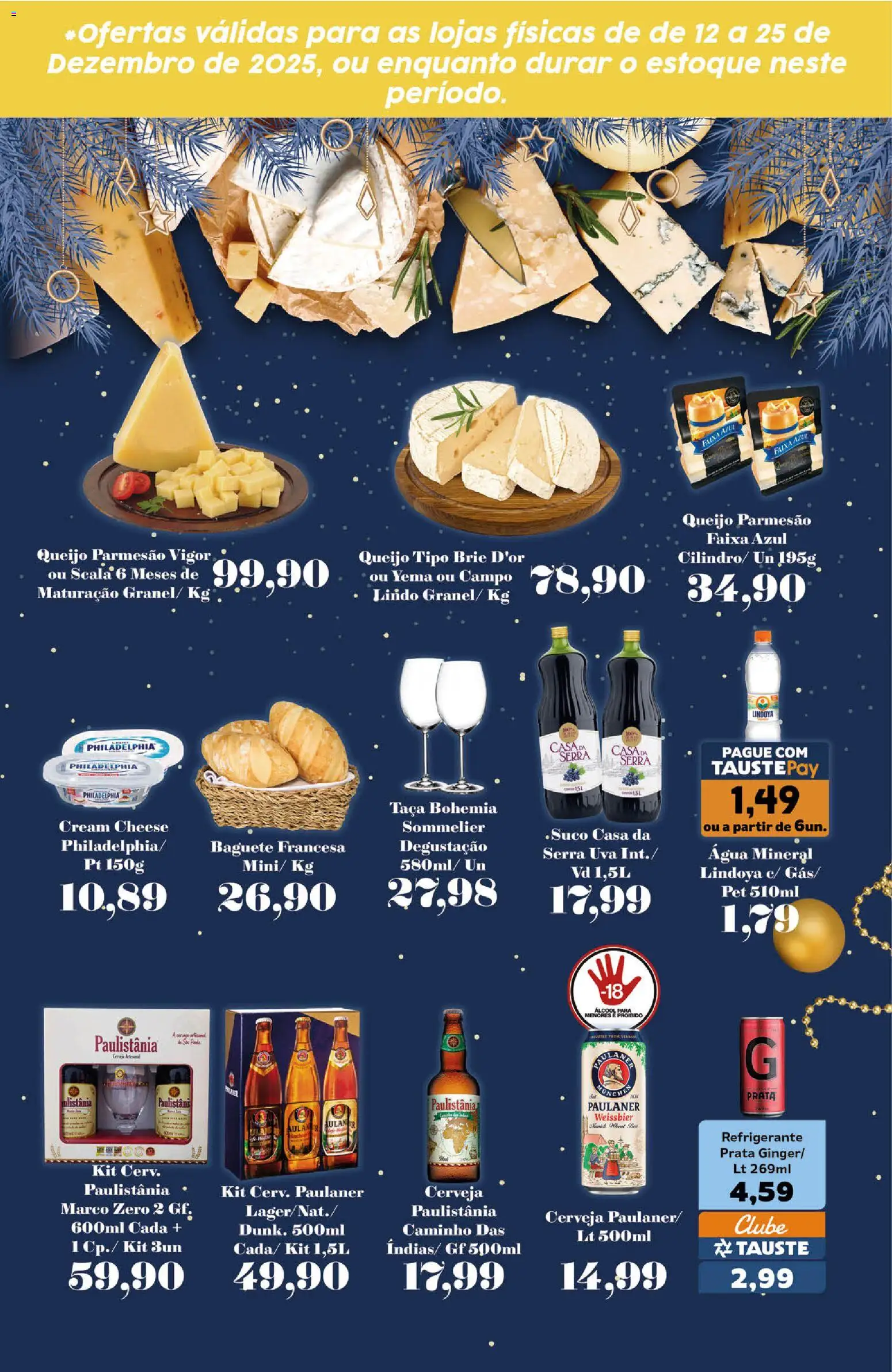 Tauste Folheto - válido de 12.12.2025 | Página: 5 | Produtos: Parmesão, Cream cheese, Água mineral, Refrigerante