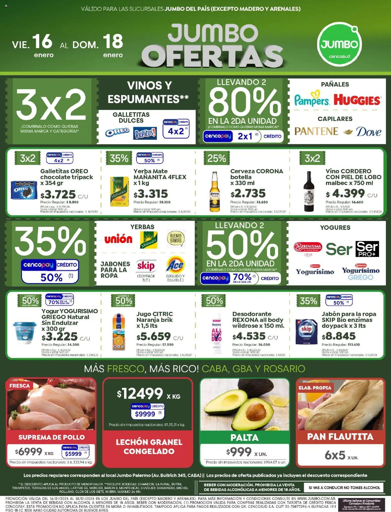 Jumbo - Ofertas | Rosario │ válido desde el 16.01.2026 | Página: 1 | Productos: Body, Desodorante, Yogur, Chocolate