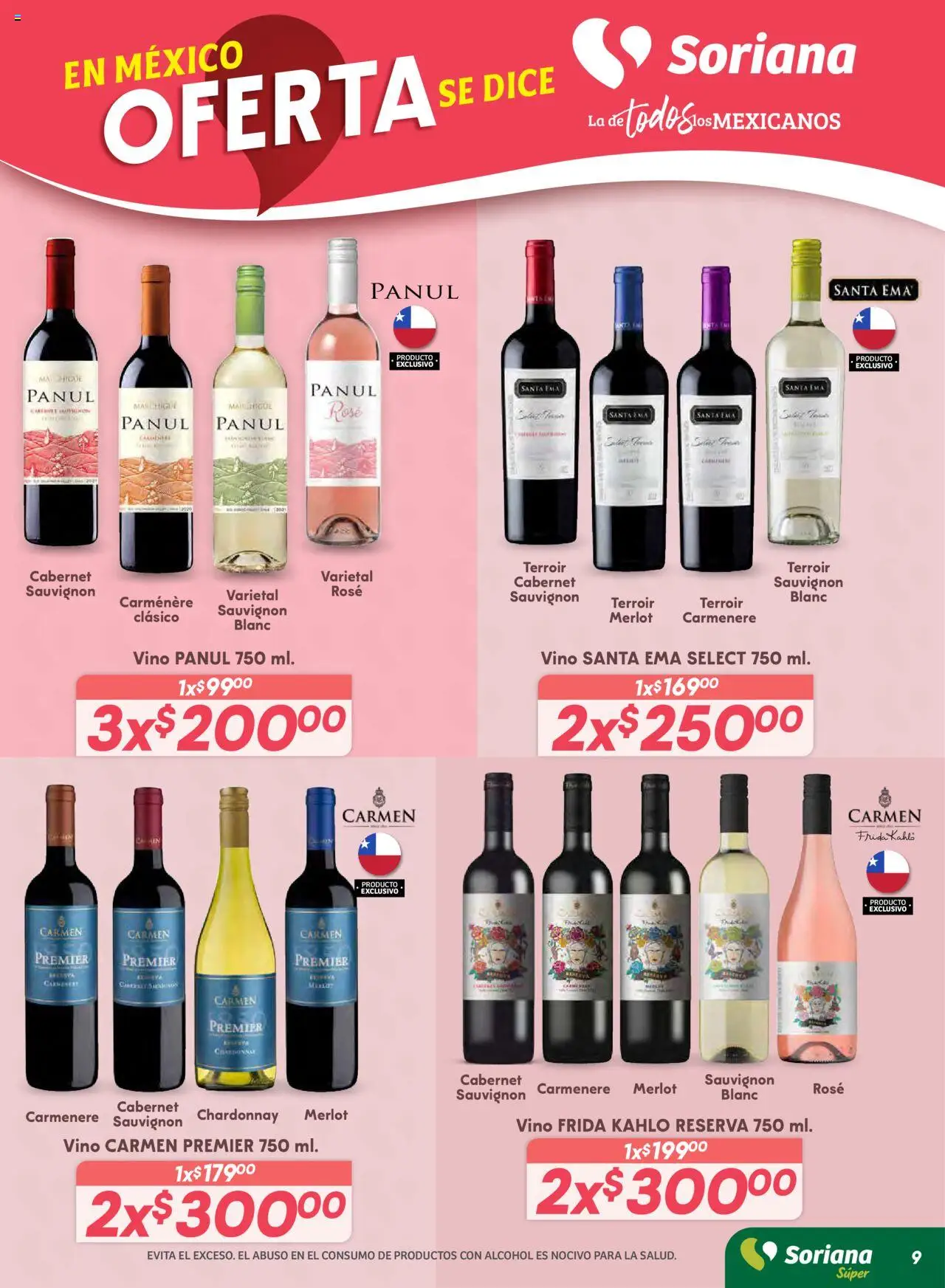 Nuevas ofertas de Soriana válidas en toda la República Mexicana desde el 16.10.2025. ¡Encuentra las mejores ofertas en Soriana - Preciazazaso Súper: Camp, Chia, Oax, Q. Roo, Tab, Yuc! | Página: 16 | Productos: Vino