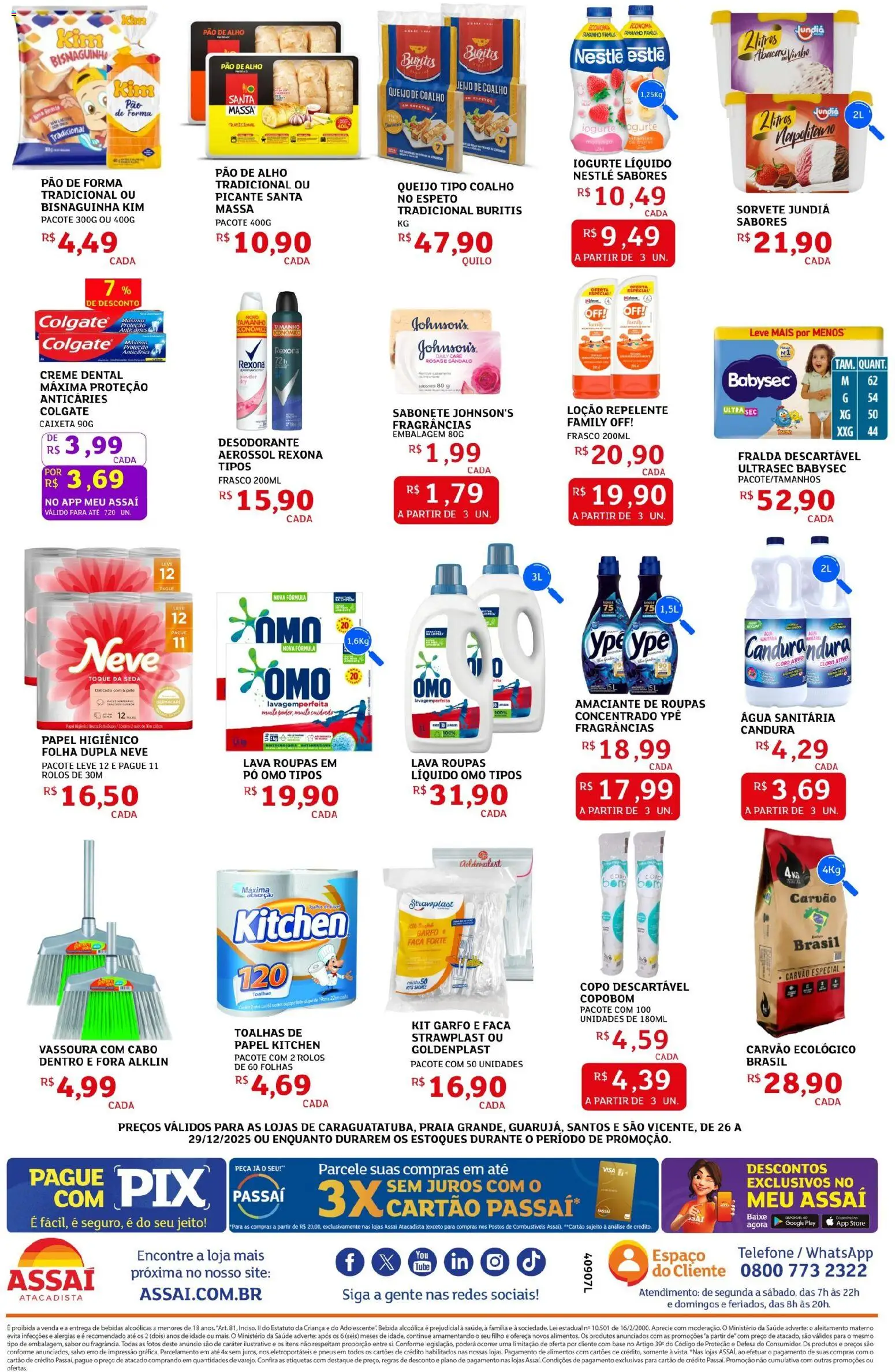 Assaí Atacadista Folheto - válido de 26.12.2025 | Página: 2 | Produtos: Amaciante de roupas, Massa, Pão de forma, Creme dental
