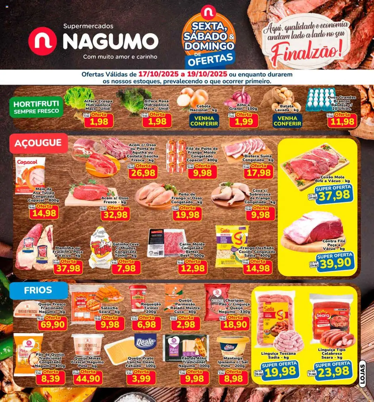Nagumo Folheto - válido de 17.10.2025 | Página: 1 | Produtos: Manteiga, Bandeja, Batata, Pão de queijo