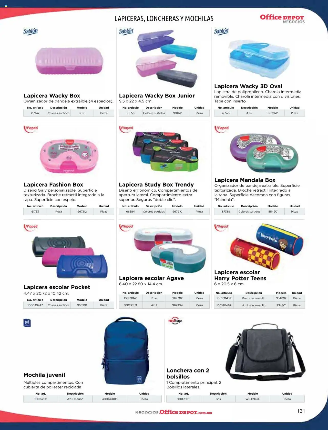 Nuevas ofertas de Office Depot válidas en toda la República Mexicana desde el 09.01.2025. ¡Encuentra las mejores ofertas en Office Depot catálogo 2025! | Página: 133 | Productos: Bandeja, Mochila, Organizador