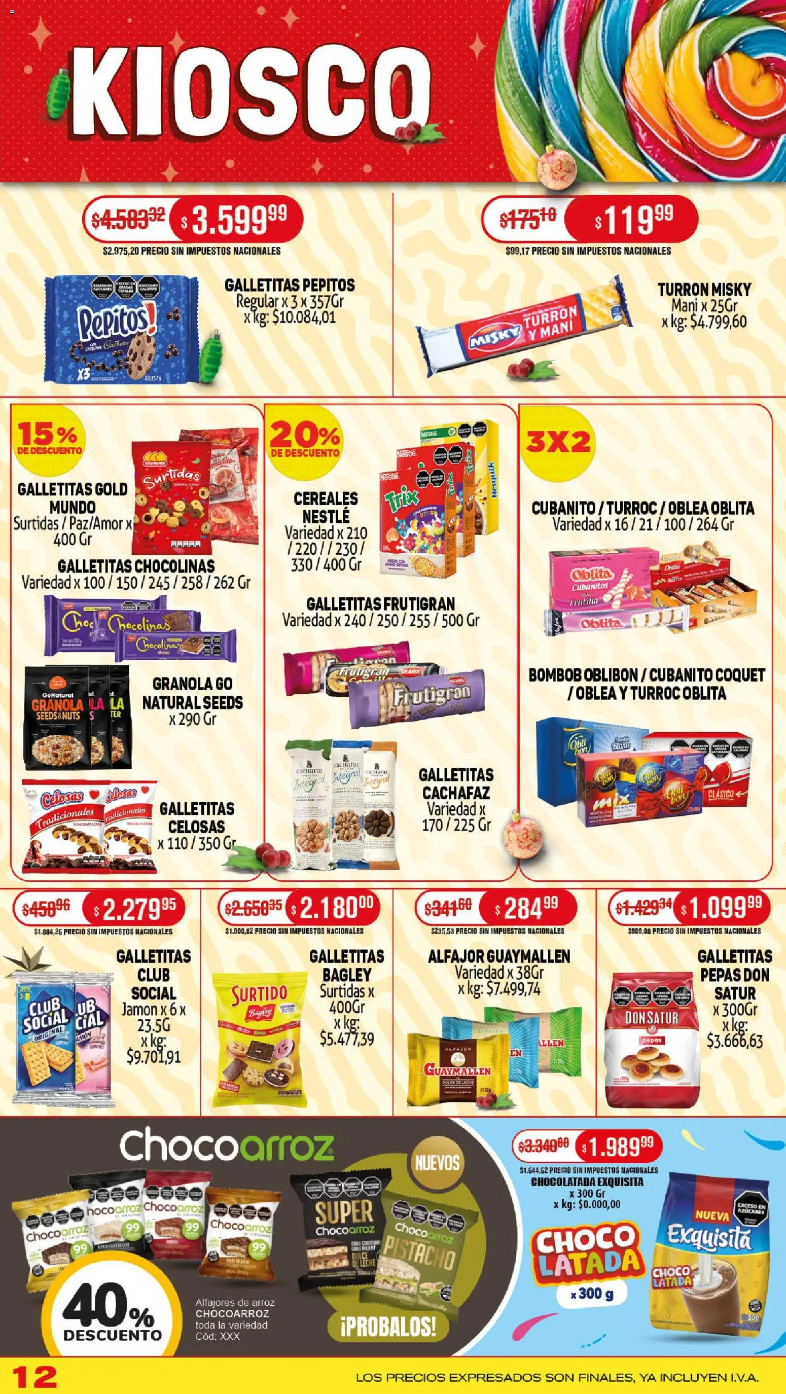 Makro ofertas │ válido desde el 04.11.2025 | Página: 12 | Productos: Leche, Alfajor, Turrón, Cereales